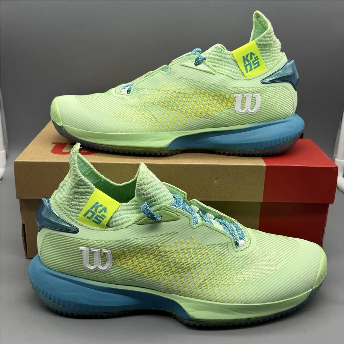 Asics Wilson Kaos Rapide Sft LE Women’s 8 Tennis Pickleball Court Shoes Green Blue