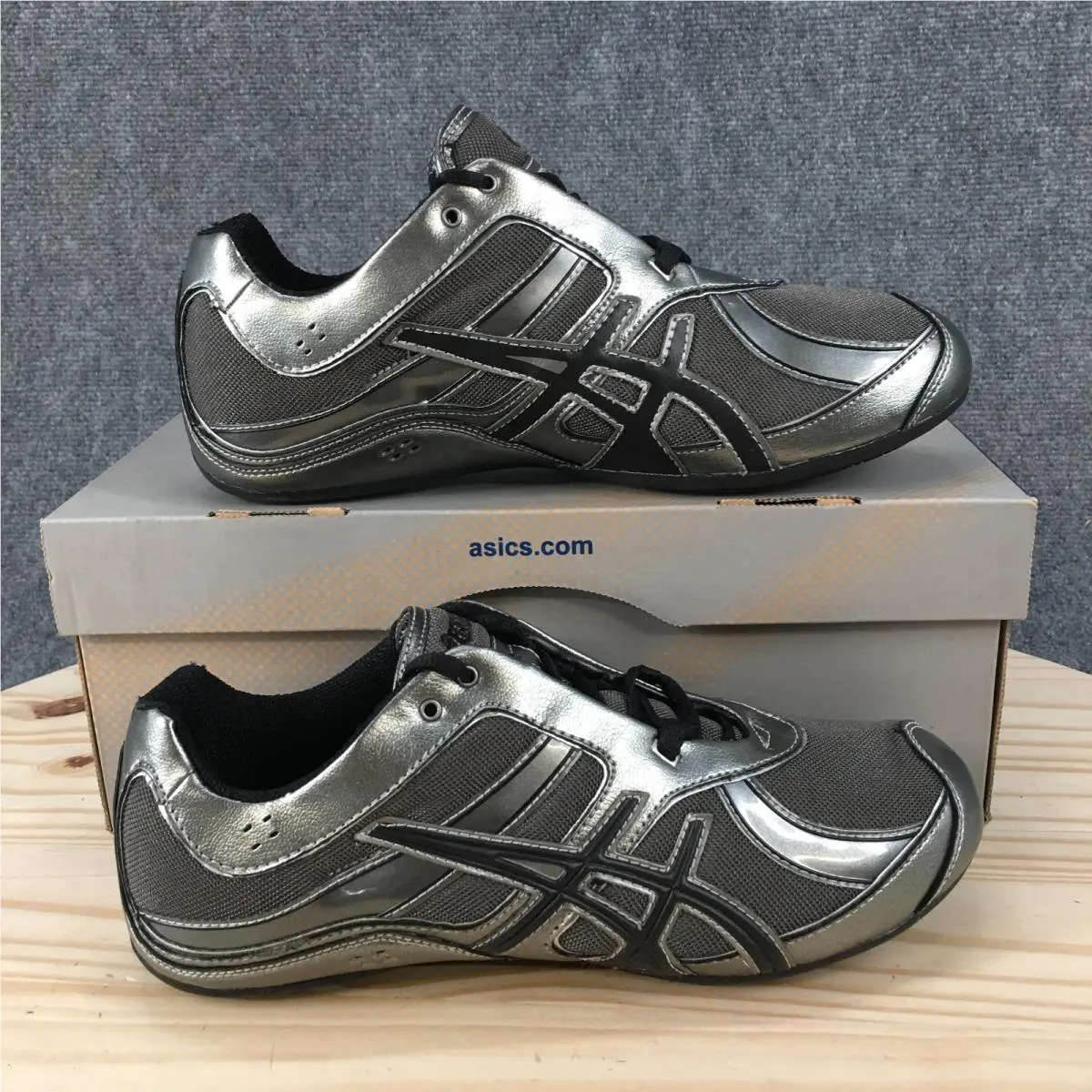 Asics Gel-rhythmic Shoes Womens 8 Athletic Low Sneakers S175N Black Silver
