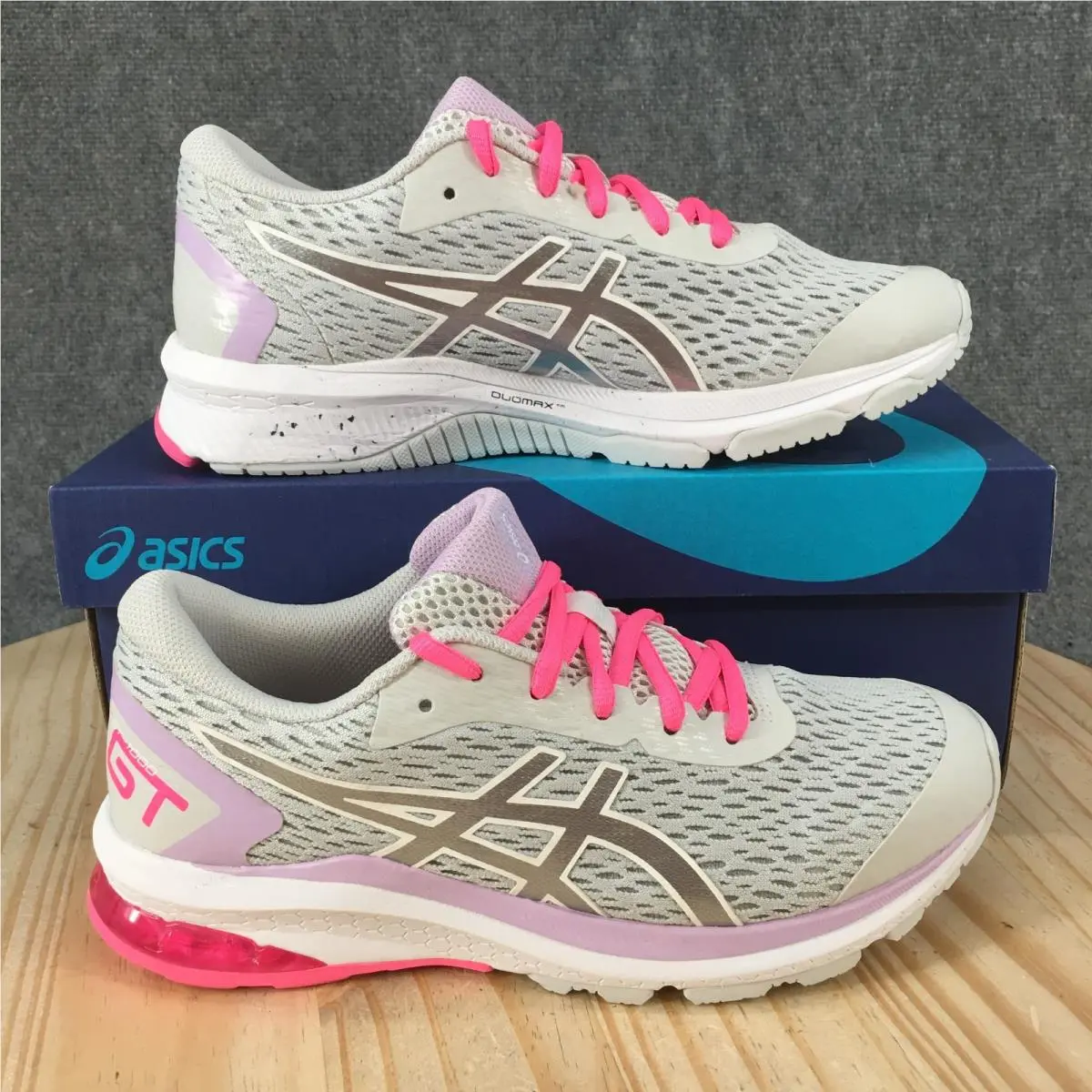 Asics GT-1000 9 Running Shoes Youth 6.5 Sneakers Athletic Mesh Gray 1014A150