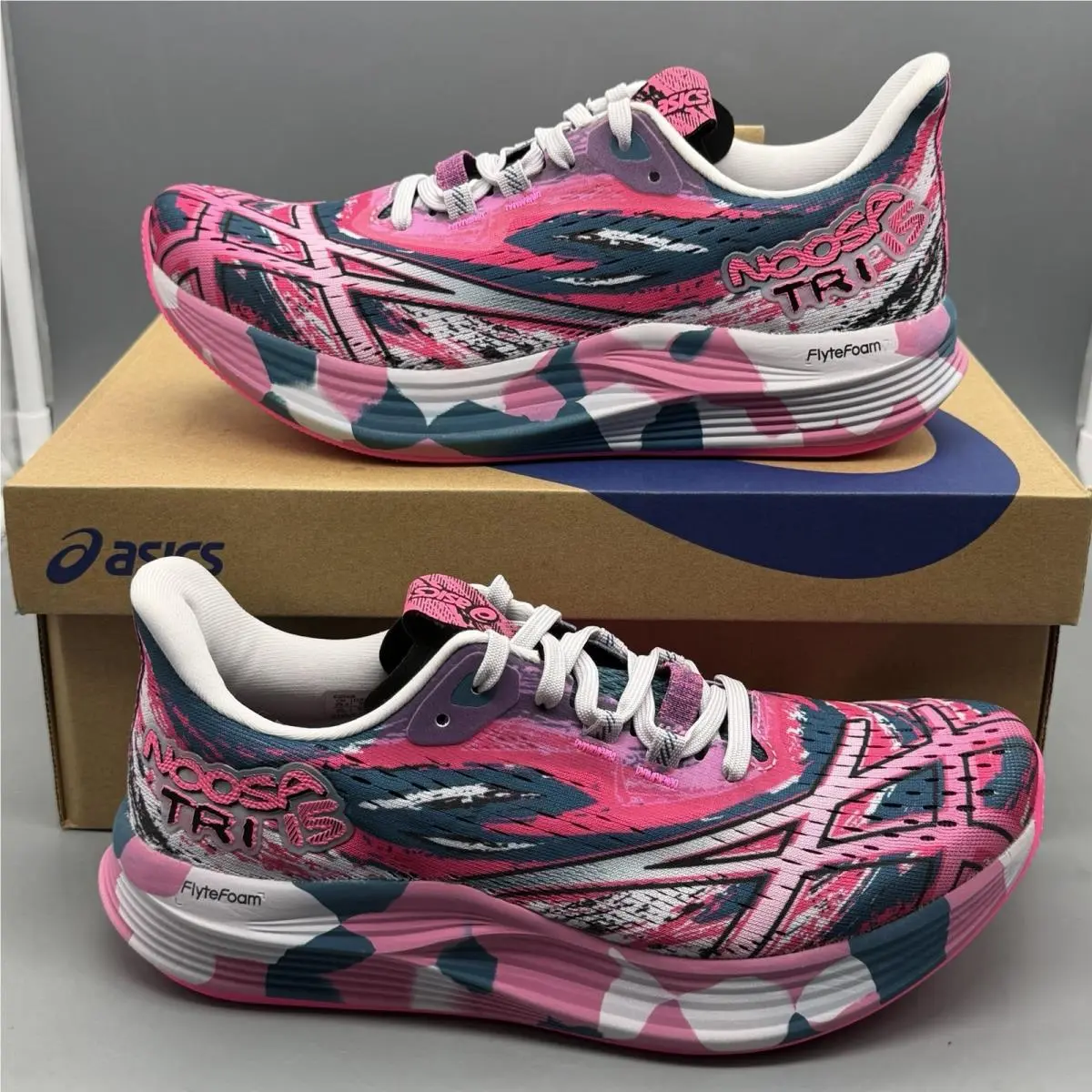 Asics Gel-noosa Tri 15 Women’s 7.5 Running Triathlon Training Shoes Teal Pink
