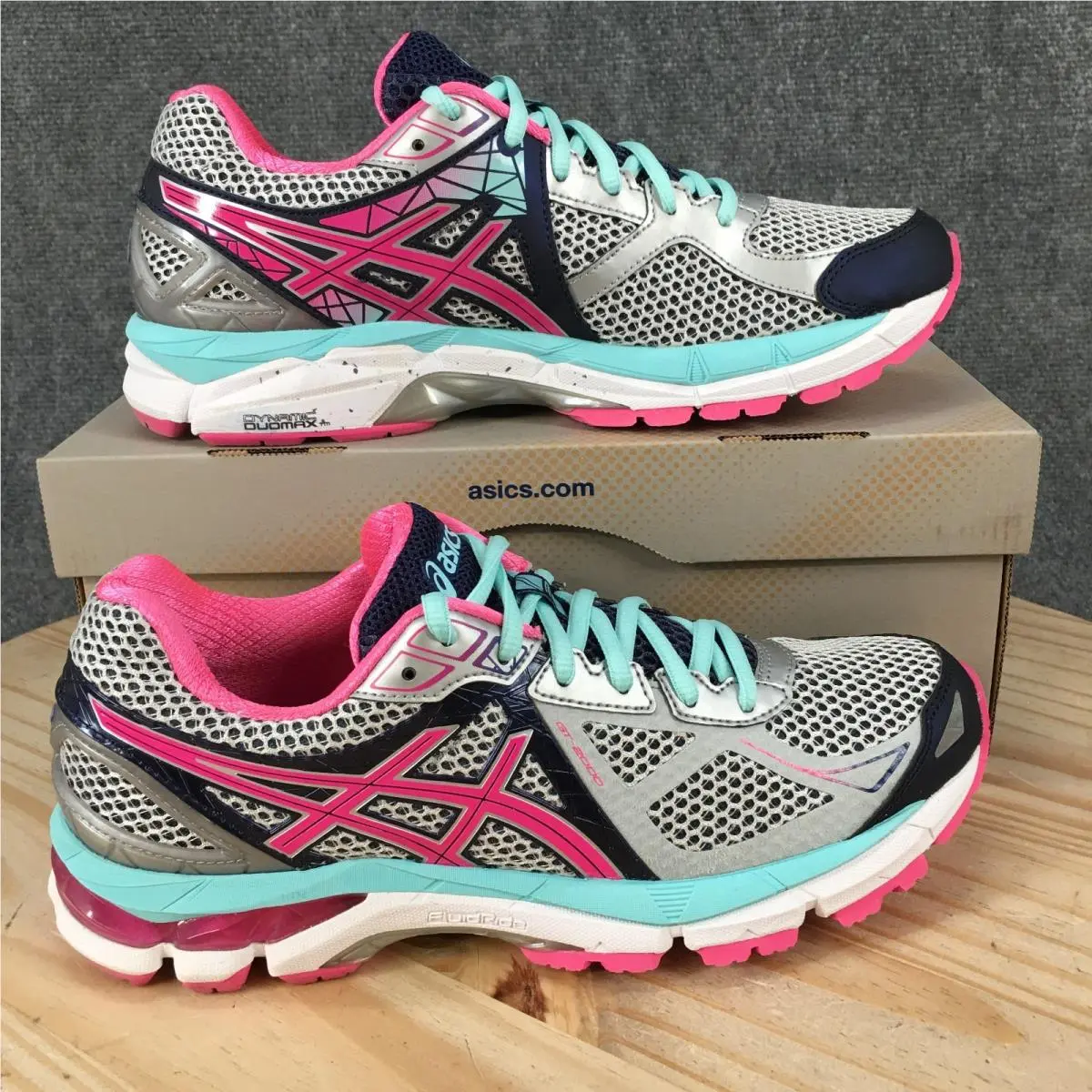 Asics GT-2000 3 Shoes Womens US9 AA Running Sneakers T553N Gray Pink Blue