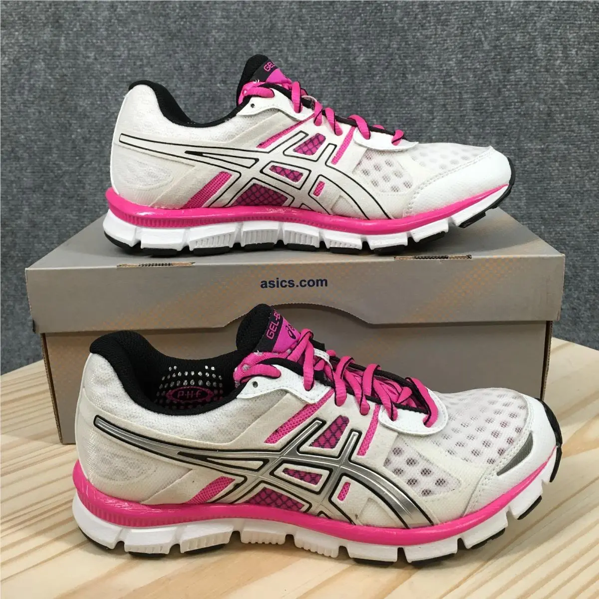 Asics Gel-blur 33 Running Shoes Women 6.5 Lace Up Sneaker Low Top White Pink
