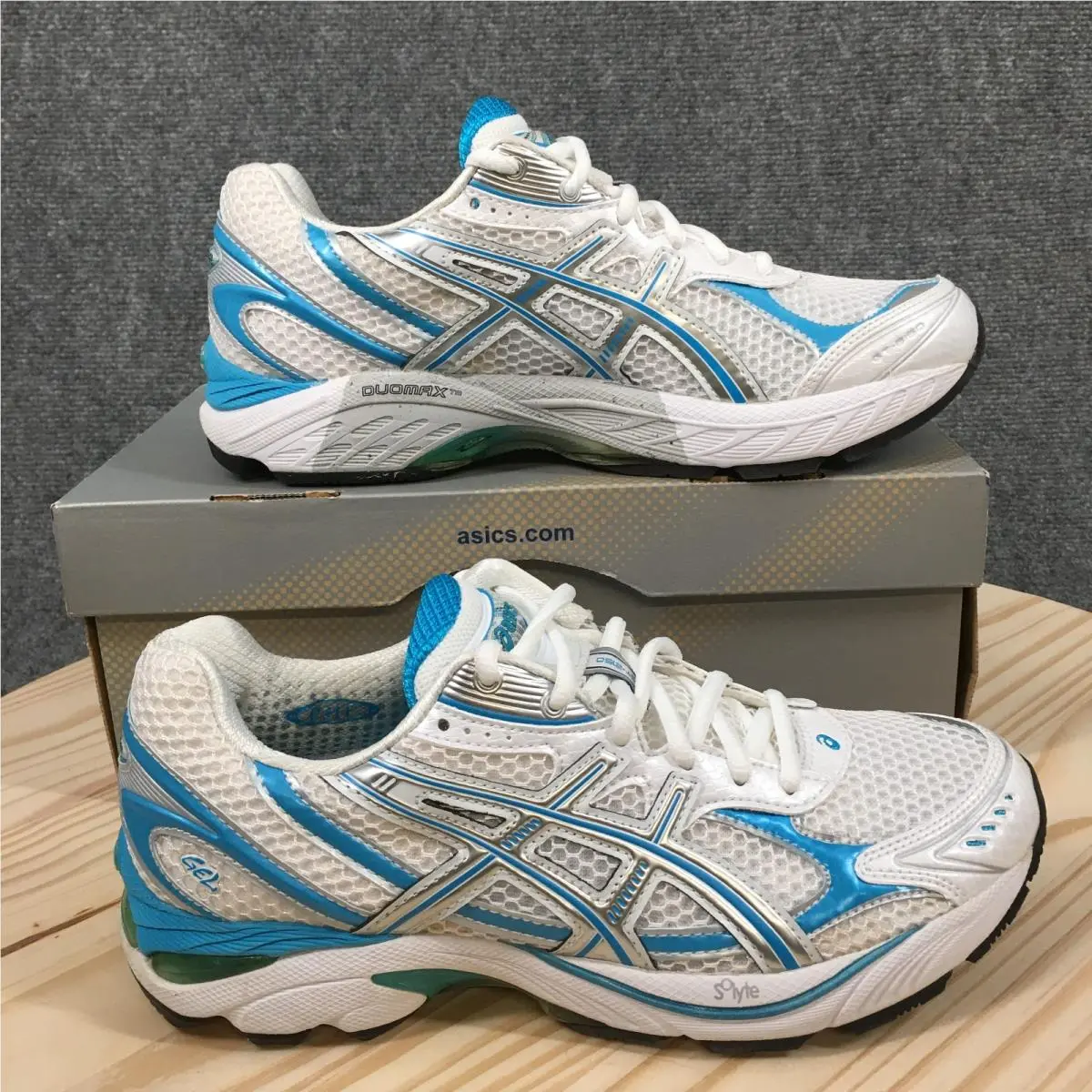 Asics GT-2150 Shoes Womens 8.5 Running Sneakers Lace Up T057N White Blue