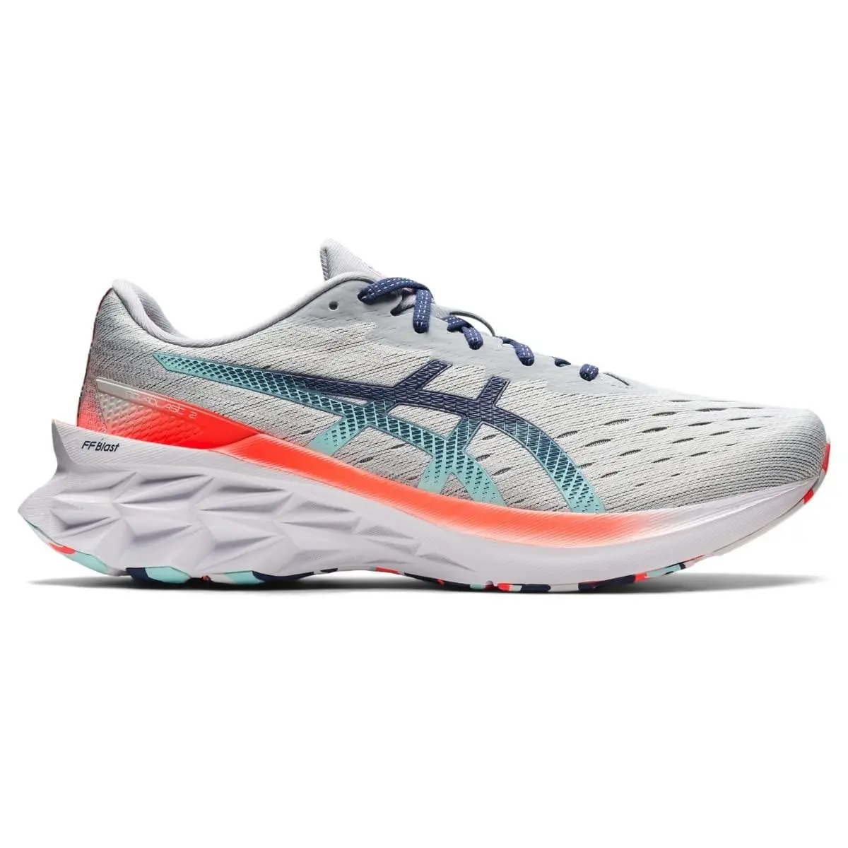 Asics Men`s Novablast 2 Running Shoes 13 US Glacier Grey / Thunder Blue Rare