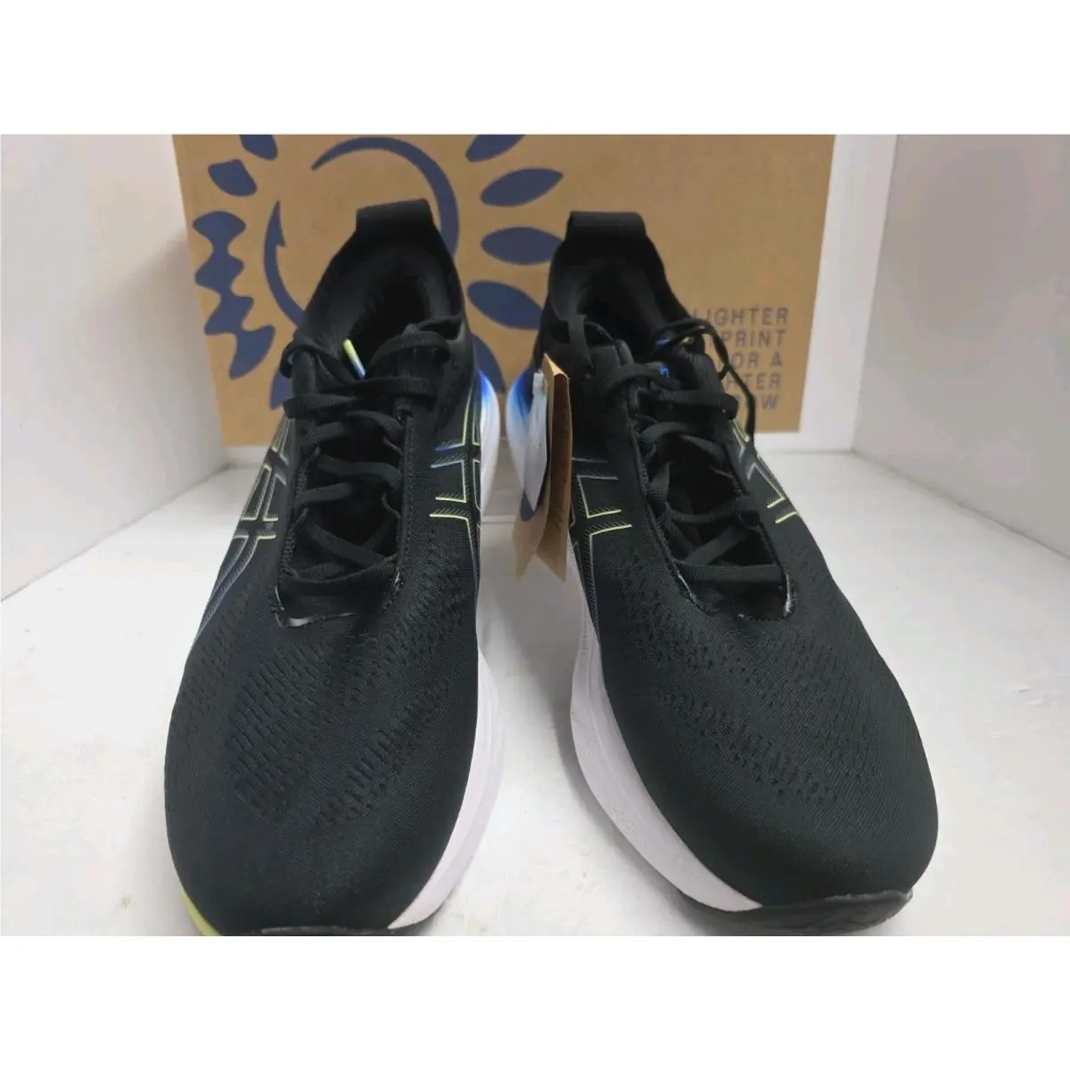 Size 13 - Asics Gel Nimbus 25 Black / Glow Yellow