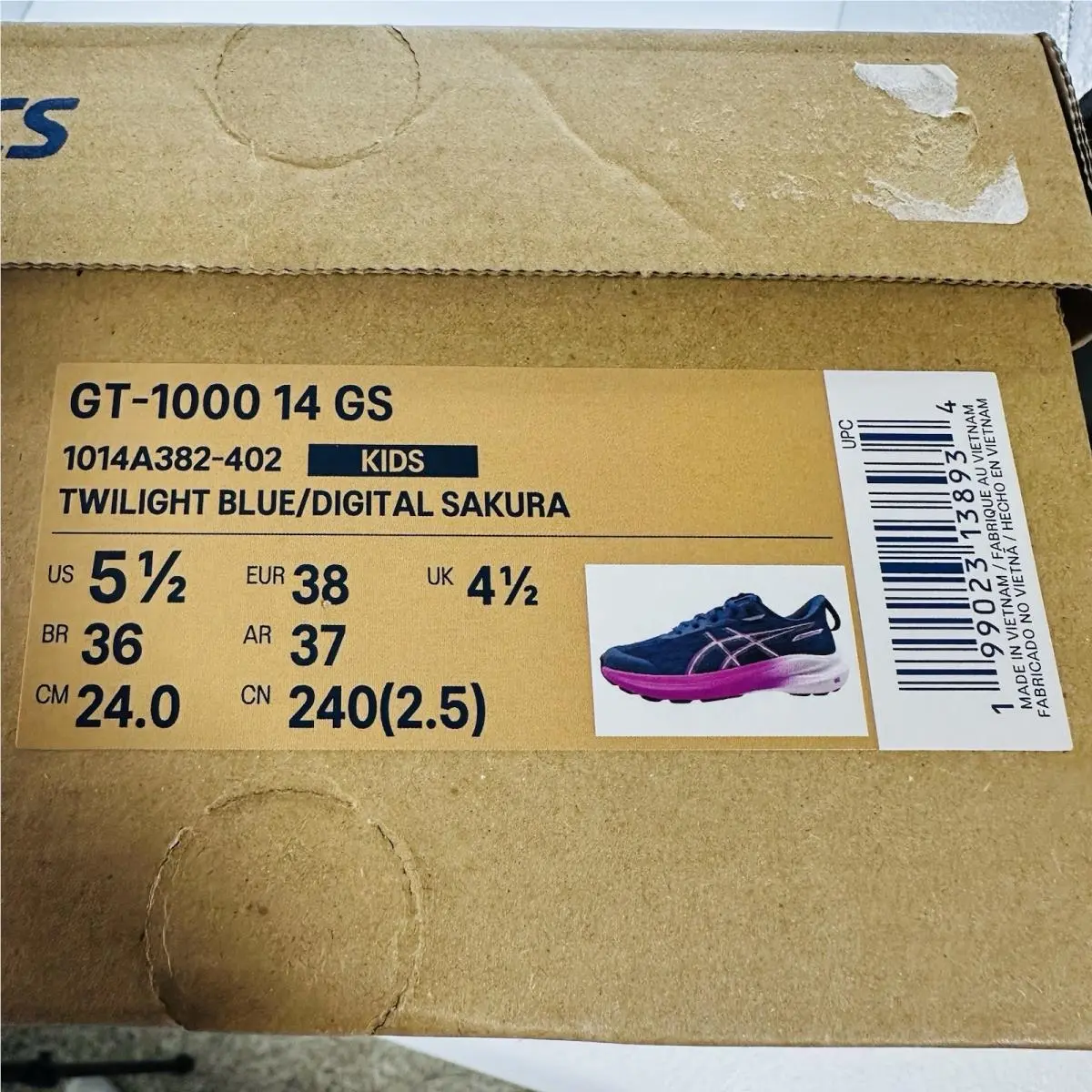 Asics shoes - GT-1000 14 GS - Twilight Blue /Digital Sakura 10
