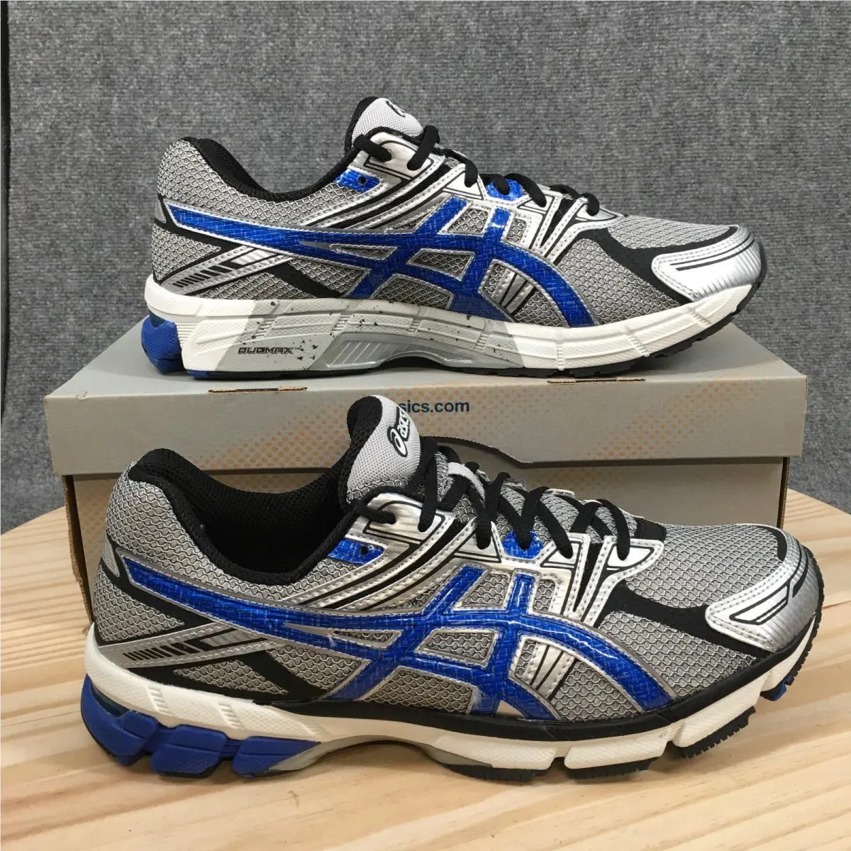 Asics GT-1000 Running Shoes Mens 12.5 2E Wide Silver Blue Sneakers T2L2N