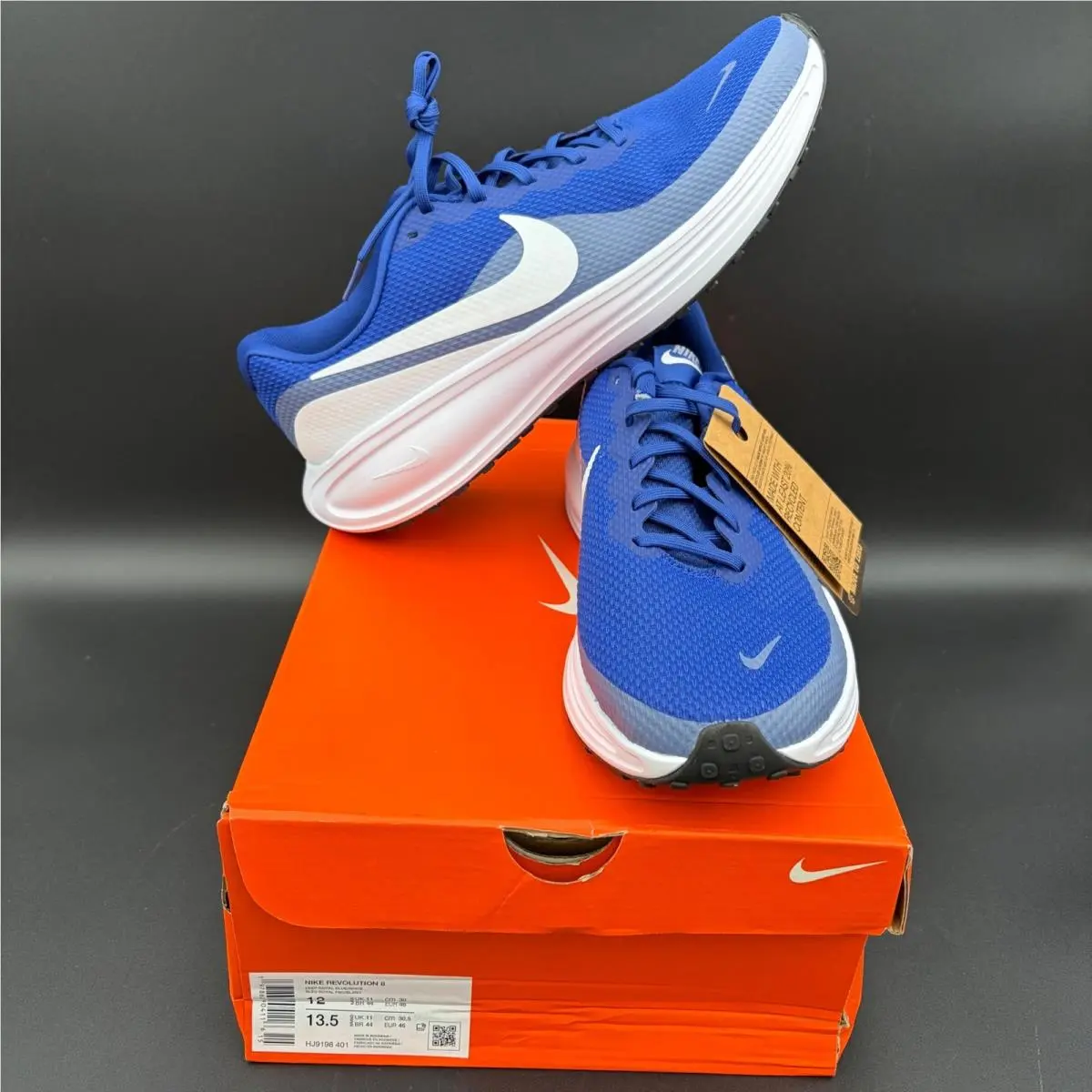 Nike Revolution 8 Deep Royal Blue White Running Shoes HJ9198-401 Mens 12