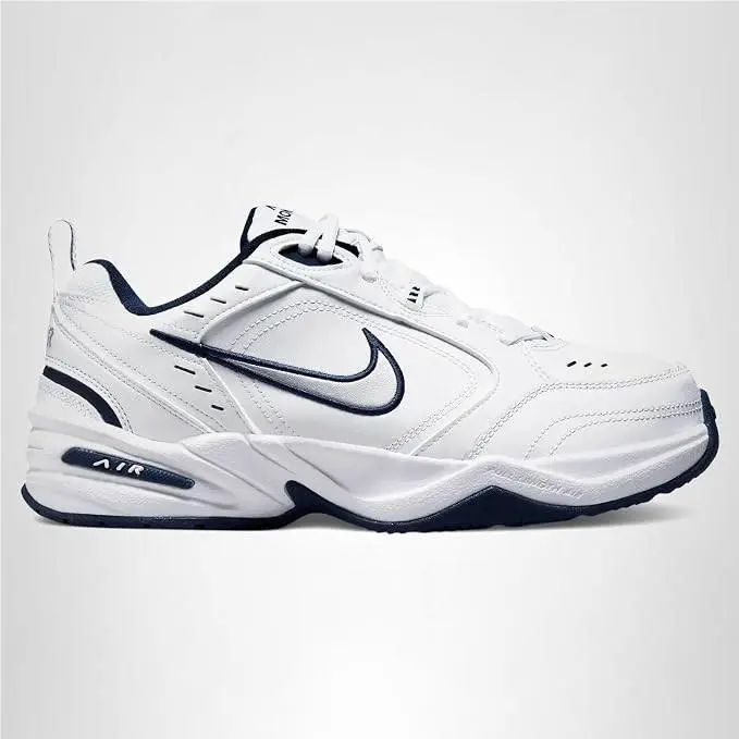 Nike Men`s Air Monarch IV Training/workout Shoes White/metallic Silver 9.5