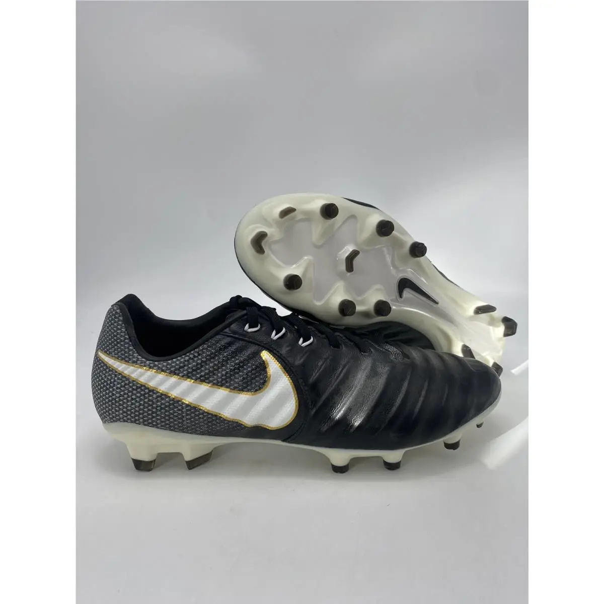 Nike Tiempo Legacy Iii FG Black White Kangaroo Leather 897748 002 Size 7