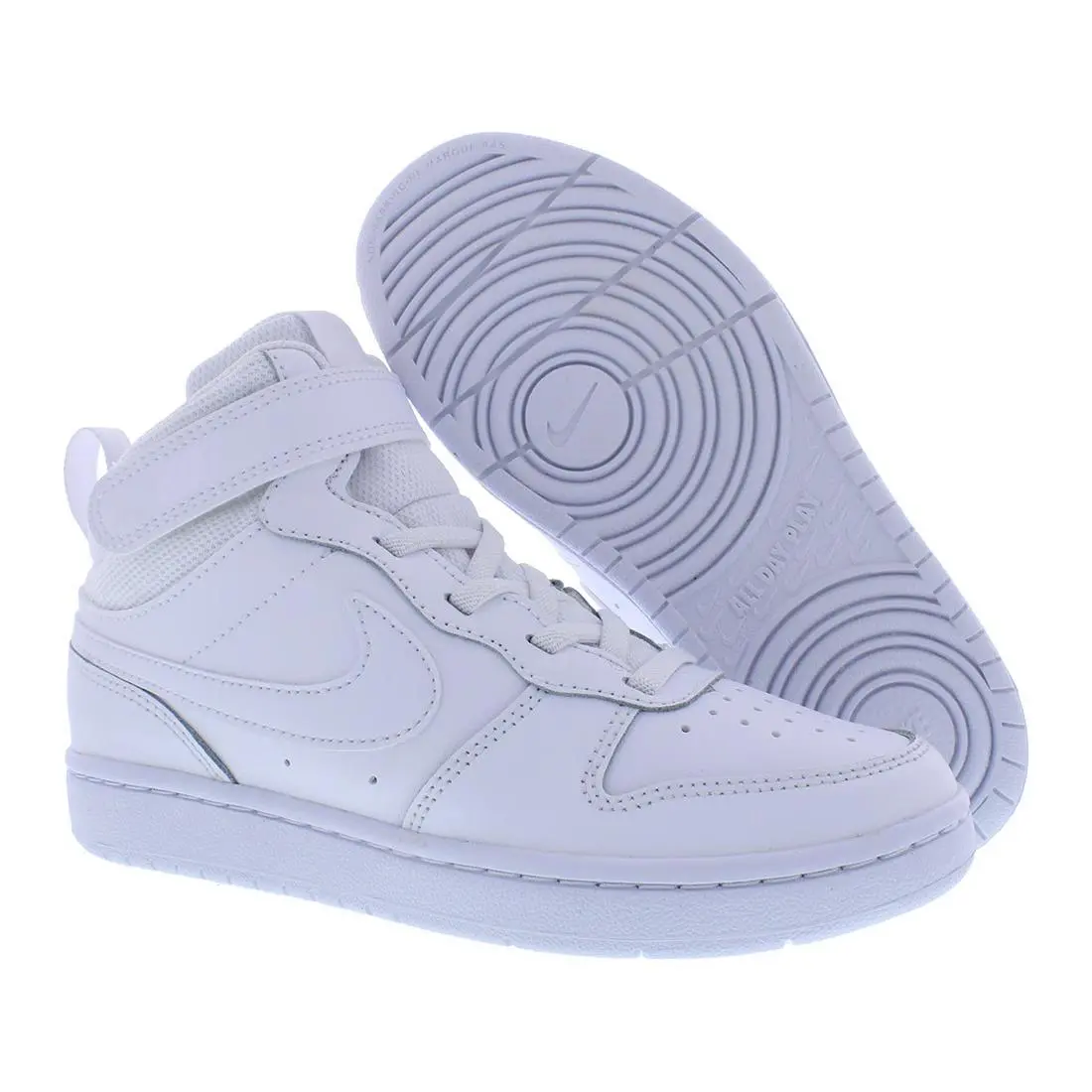 Nike Court Borough Mid 2 PS Boys Shoes Size 11 Color: White/white/white - White, Main: White