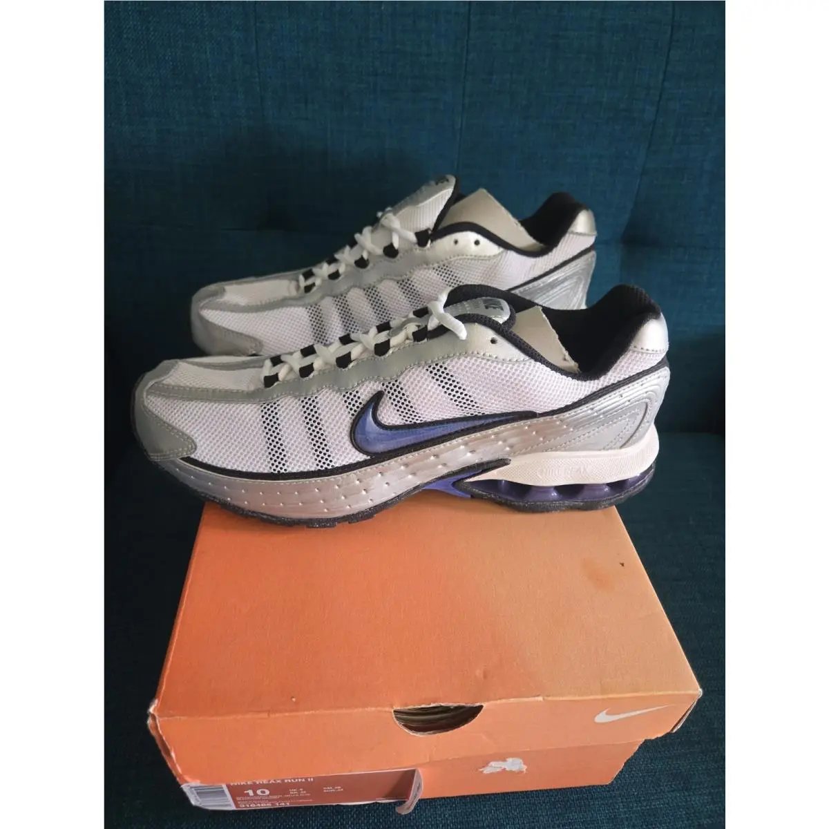 Men`s Nike Reax Run II White Varsity Royal Running Shoes 316485 141