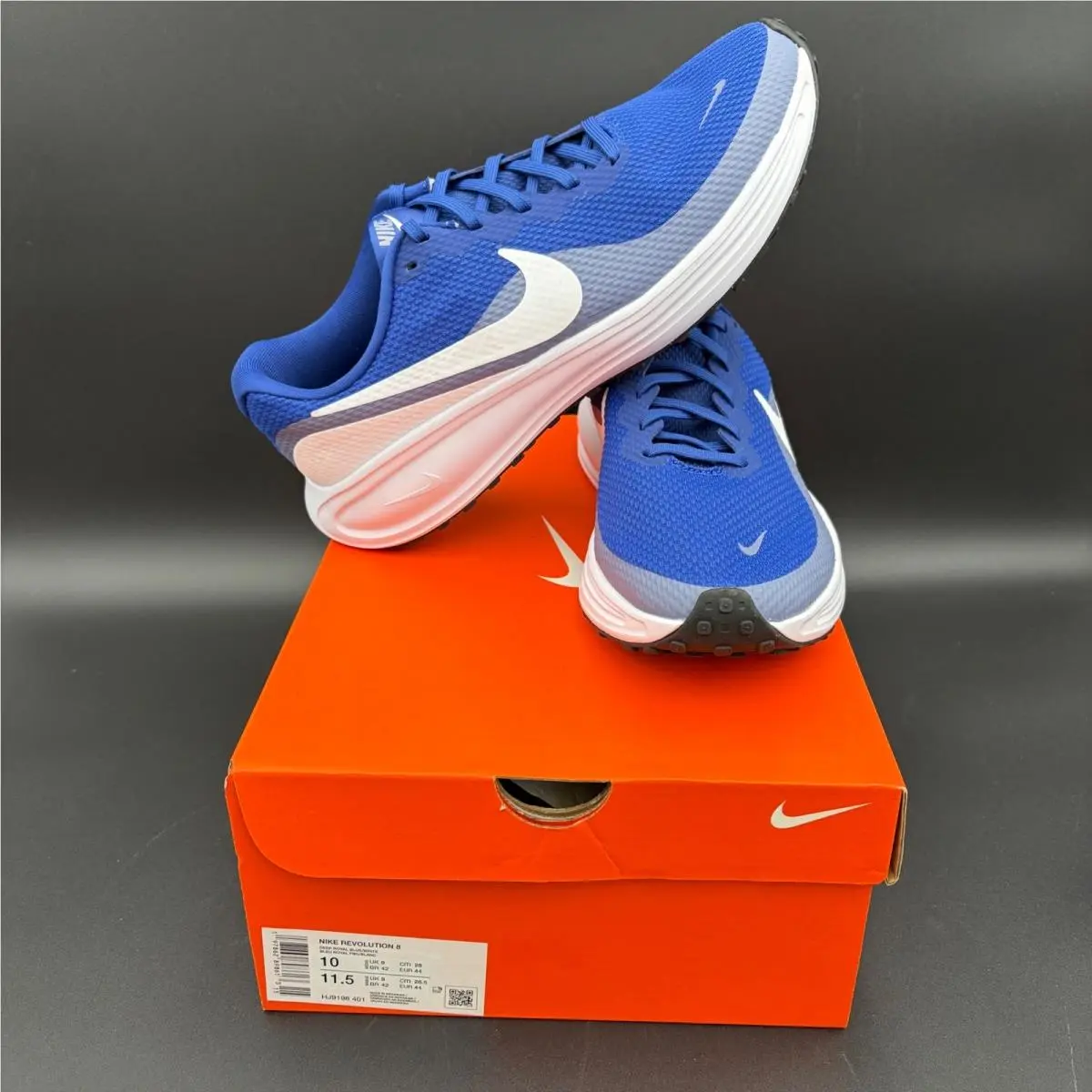 Nike Revolution 8 Deep Royal Blue White Running Shoes HJ9198-401 Mens Size 10