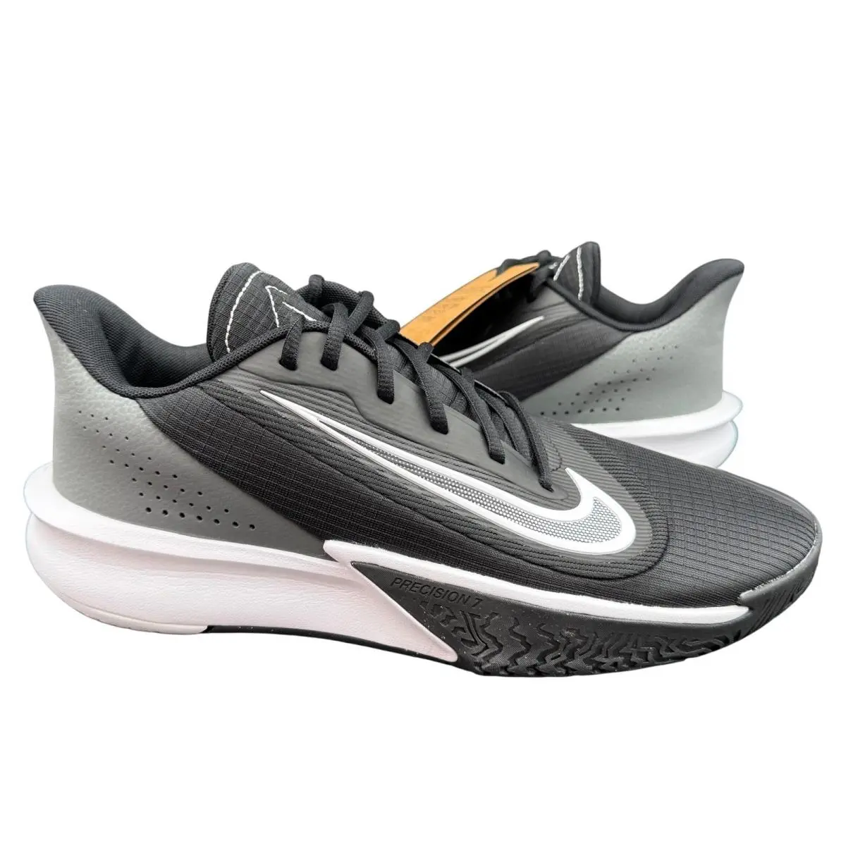 Nike Precision Vii Basketball Shoes Black Iron Grey FN4322 005 Men`s Size 11