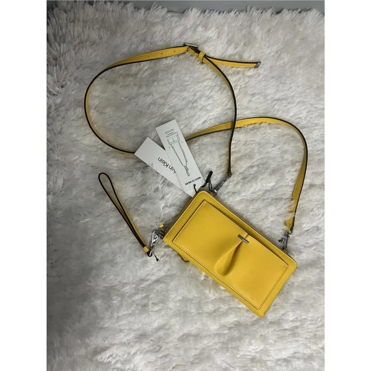 Calvin Klein Nickel Small Crossbody Wallet Daffodil Yellow