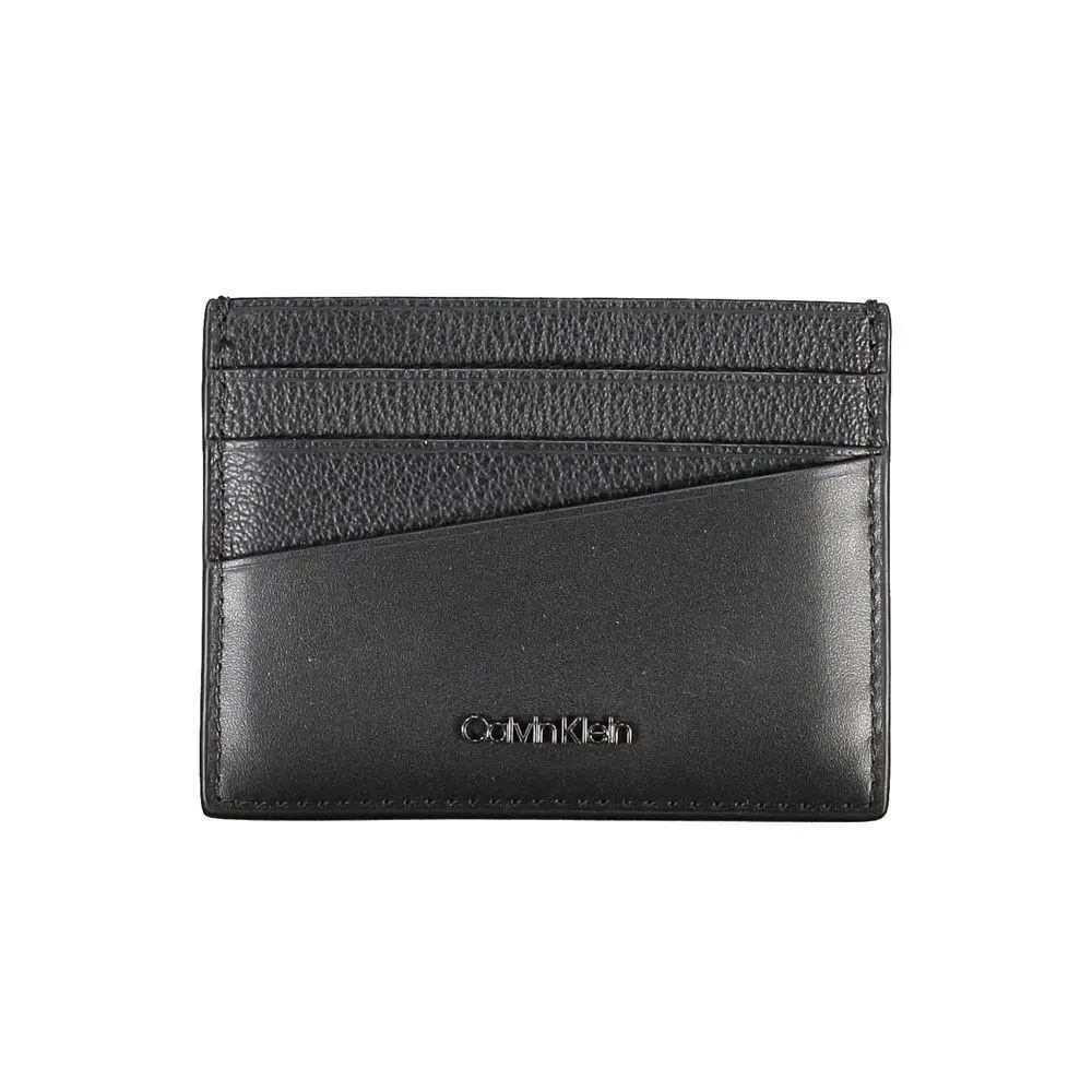 Calvin Klein Black Leather Mens Wallet Holder - CA-26304