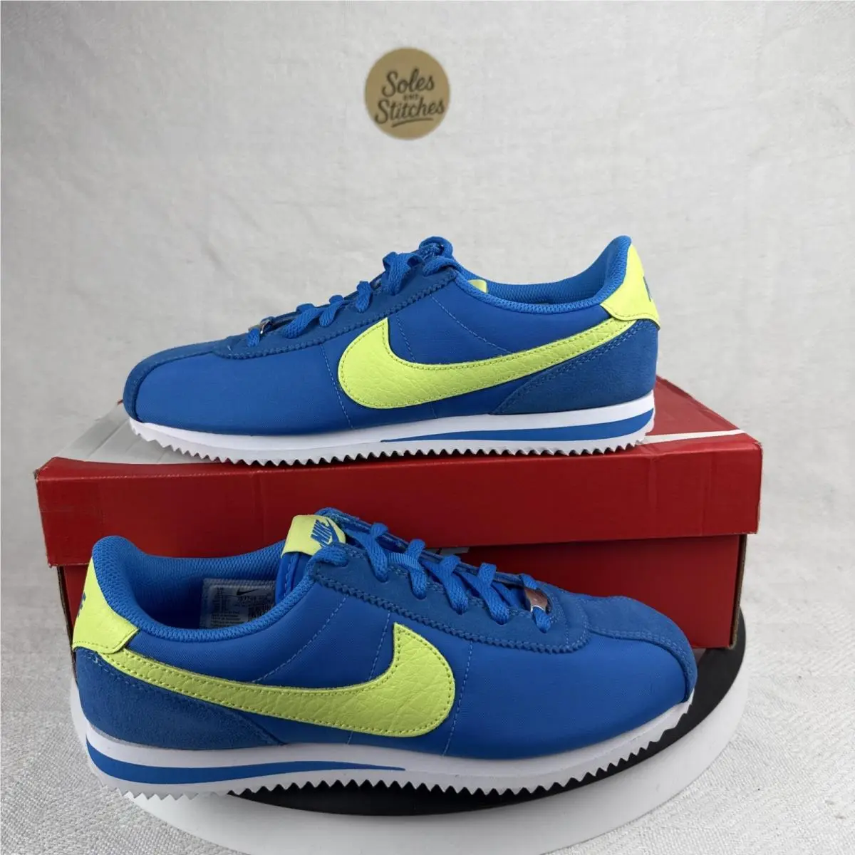 Nike Cortez BG 6Y Women’s 7.5 Photo Blue Light Lemon Twist IB7748 406