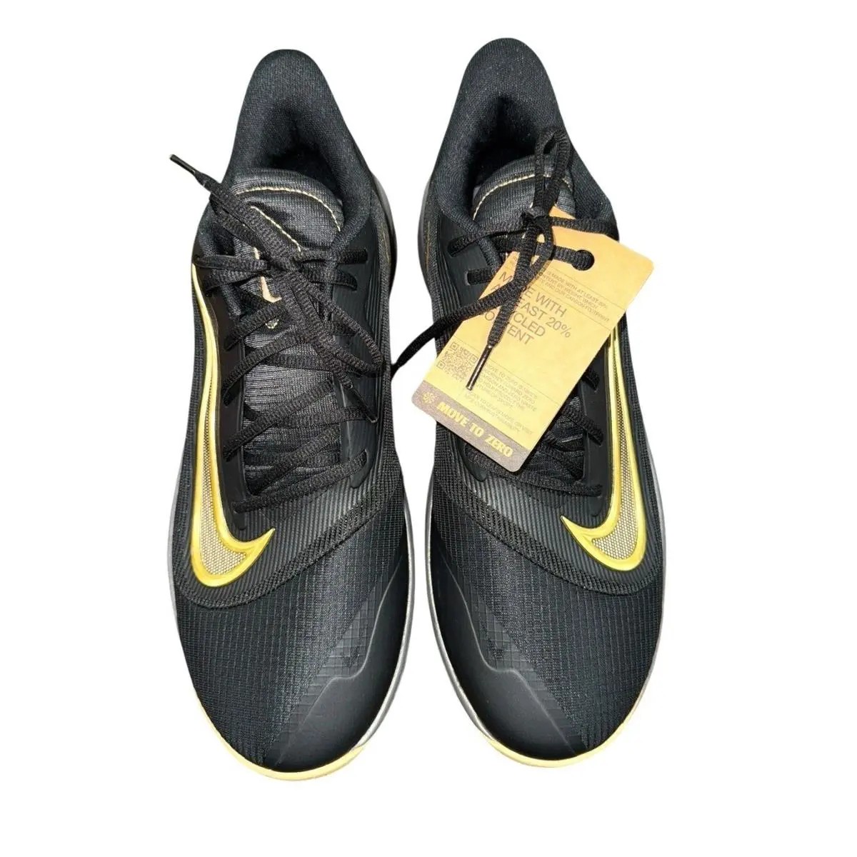 Nike Precision Vii Mens 13 Basketball Shoes Black Metallic Gold FN4322-006 Low