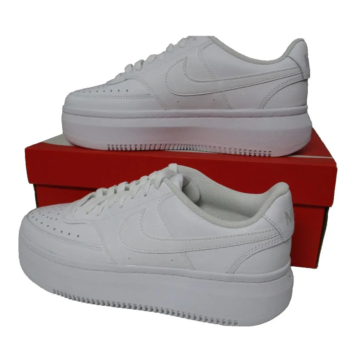 Nike Court Vision Alta Platform White Womens Sz 8.5 Casual Shoes