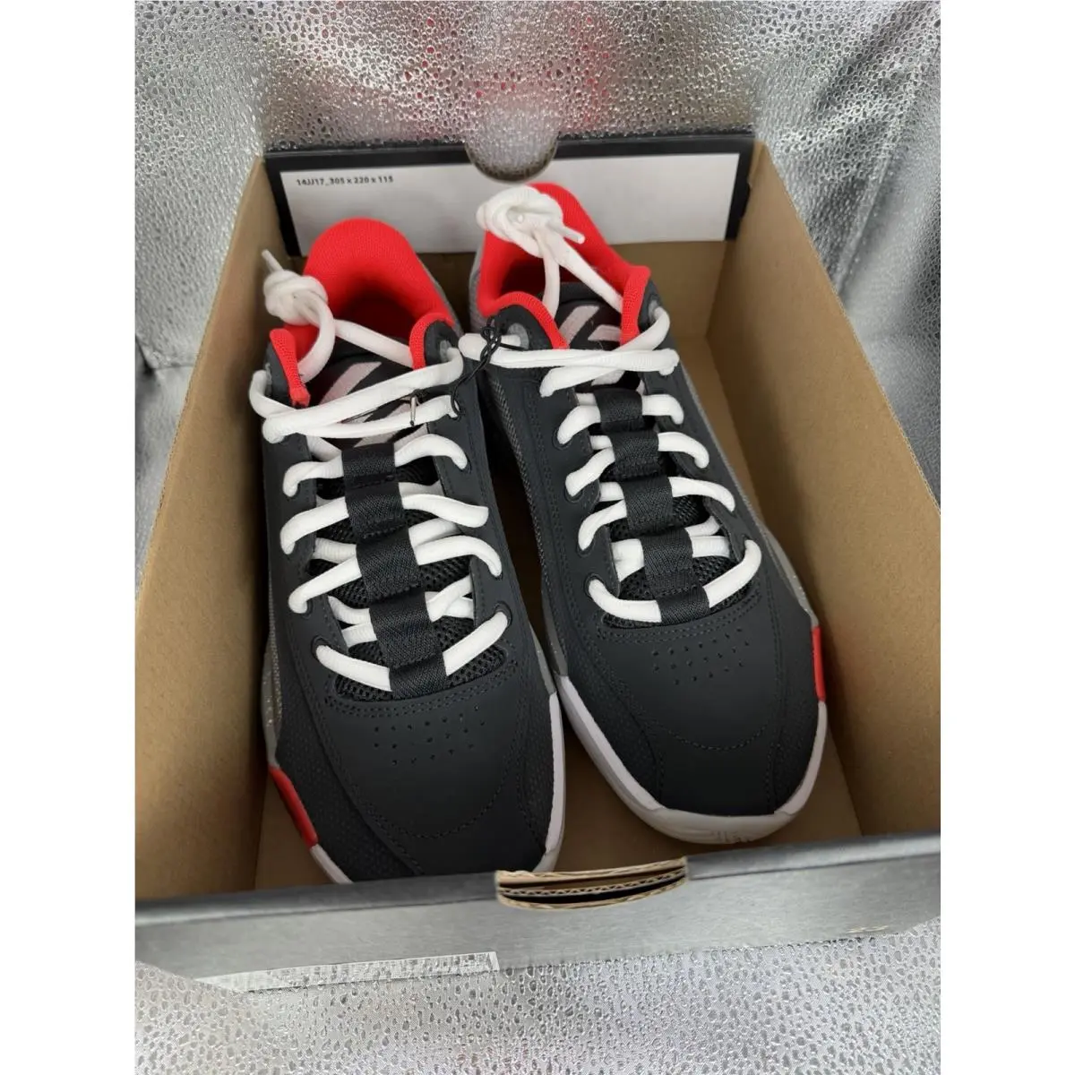 Jordan Luka .77 Off Noir Particle Grey Red HF0806-005 Men Sz 7.5 Basketball Shoe