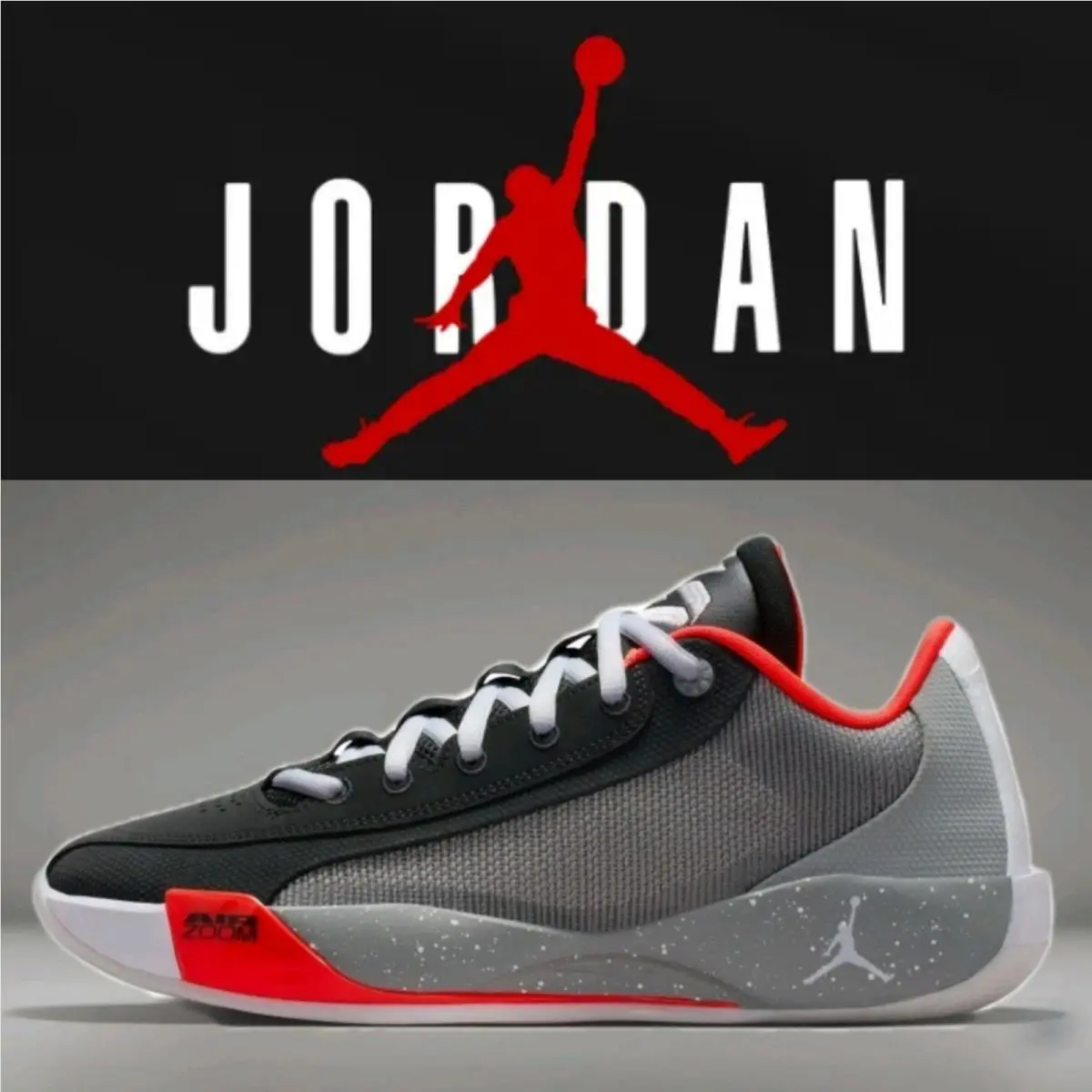 Men`s SZ 8 Jordan Luka .77. HF0806-005. Grey / Black / Crimson / White