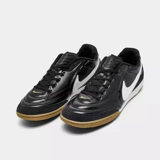 Nike Tiempo Streetgato Men`s Casual Shoes HQ7017-010 Black White Sz 8.5