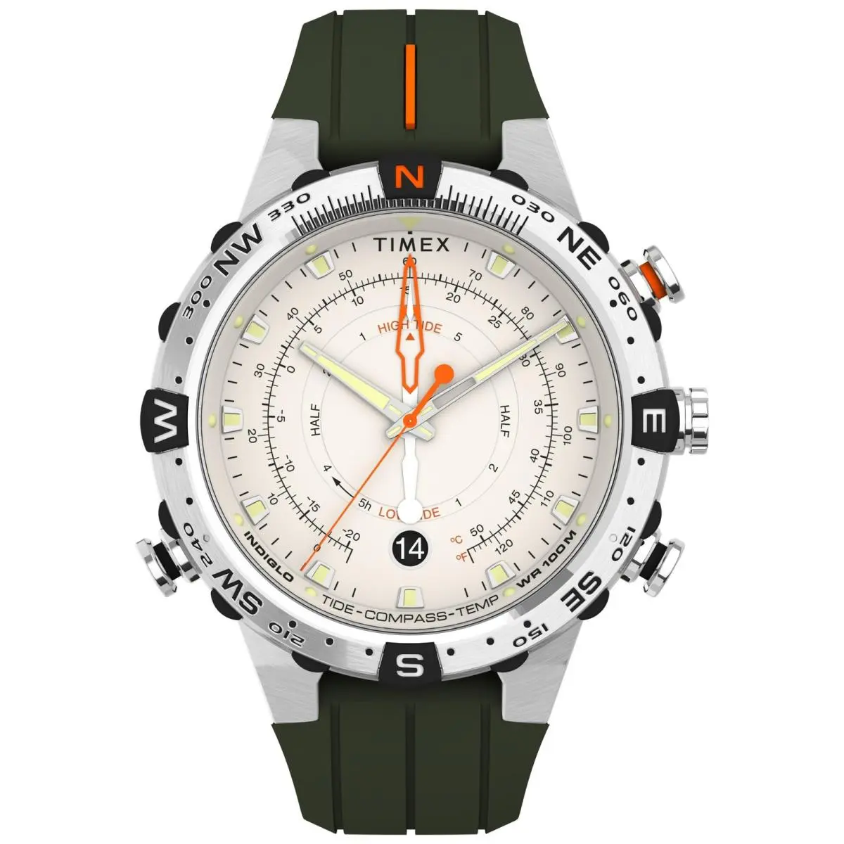 Timex Men`s Expedition Tide-temp-compass 45mm TW2V22200VQ Gray/silver-tone