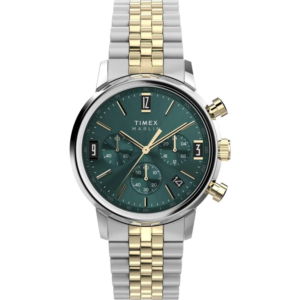 Timex Men`s Marlin Quartz Chronograph 40mm Watch - Two-tone/two-tone/green