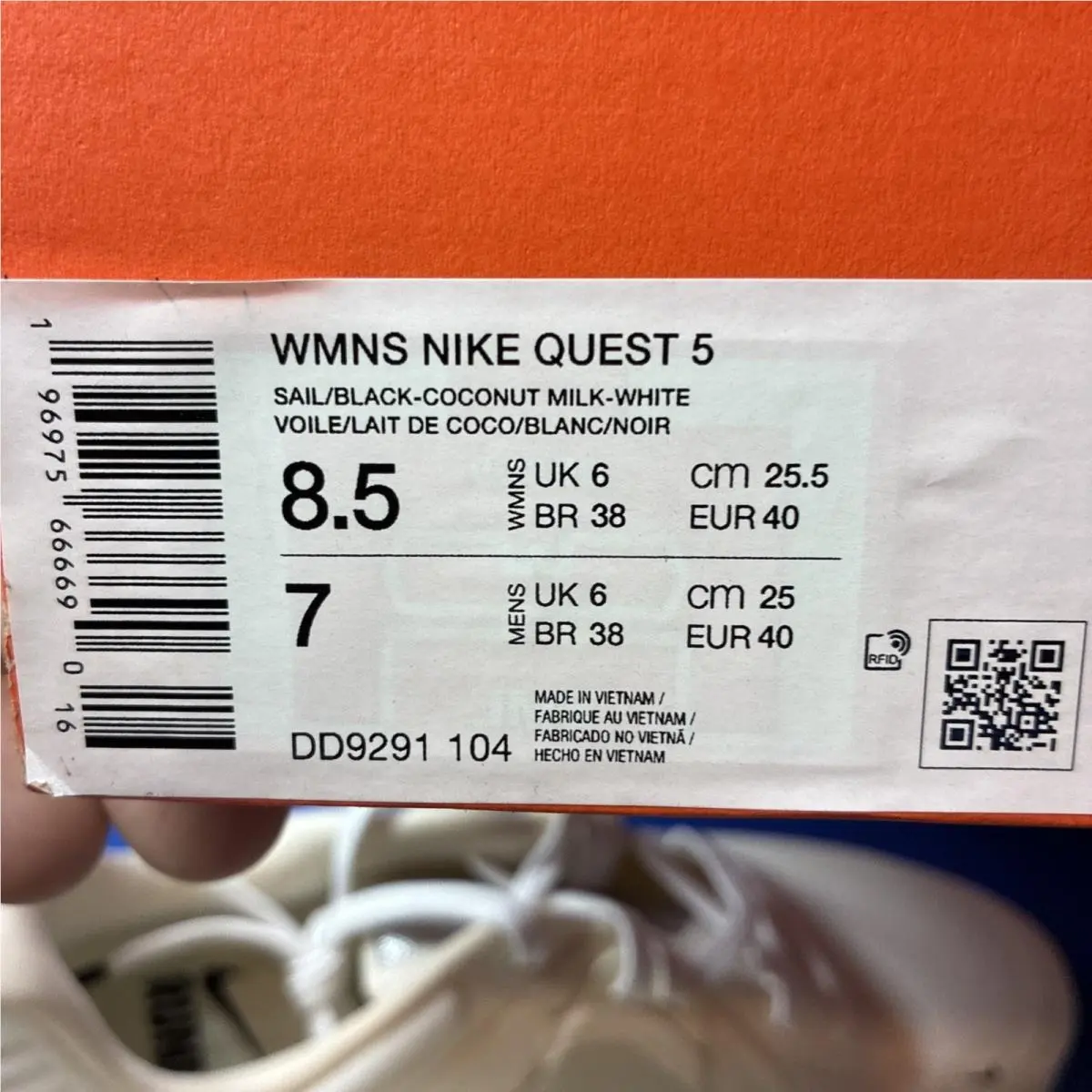 Nike shoes - Nike Quest 5 - Quest - DD9291-104 - Sail/Black-Coconut Milk-White 5