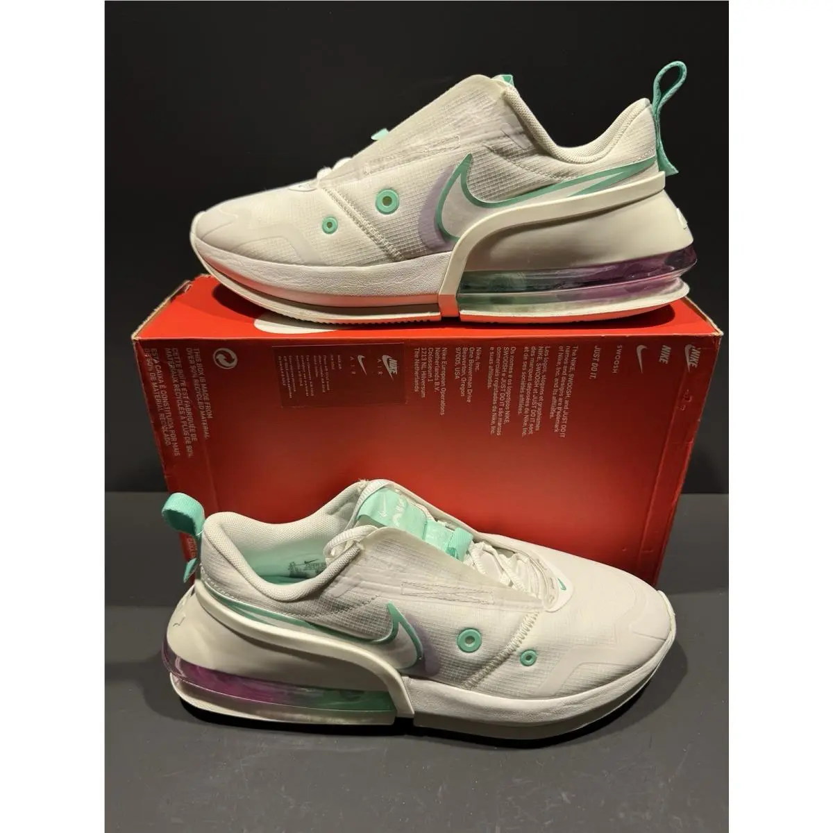 Size 9.5 - Nike Woman`s Air Max Up Summit White Blue Pink Shoes Sneakers