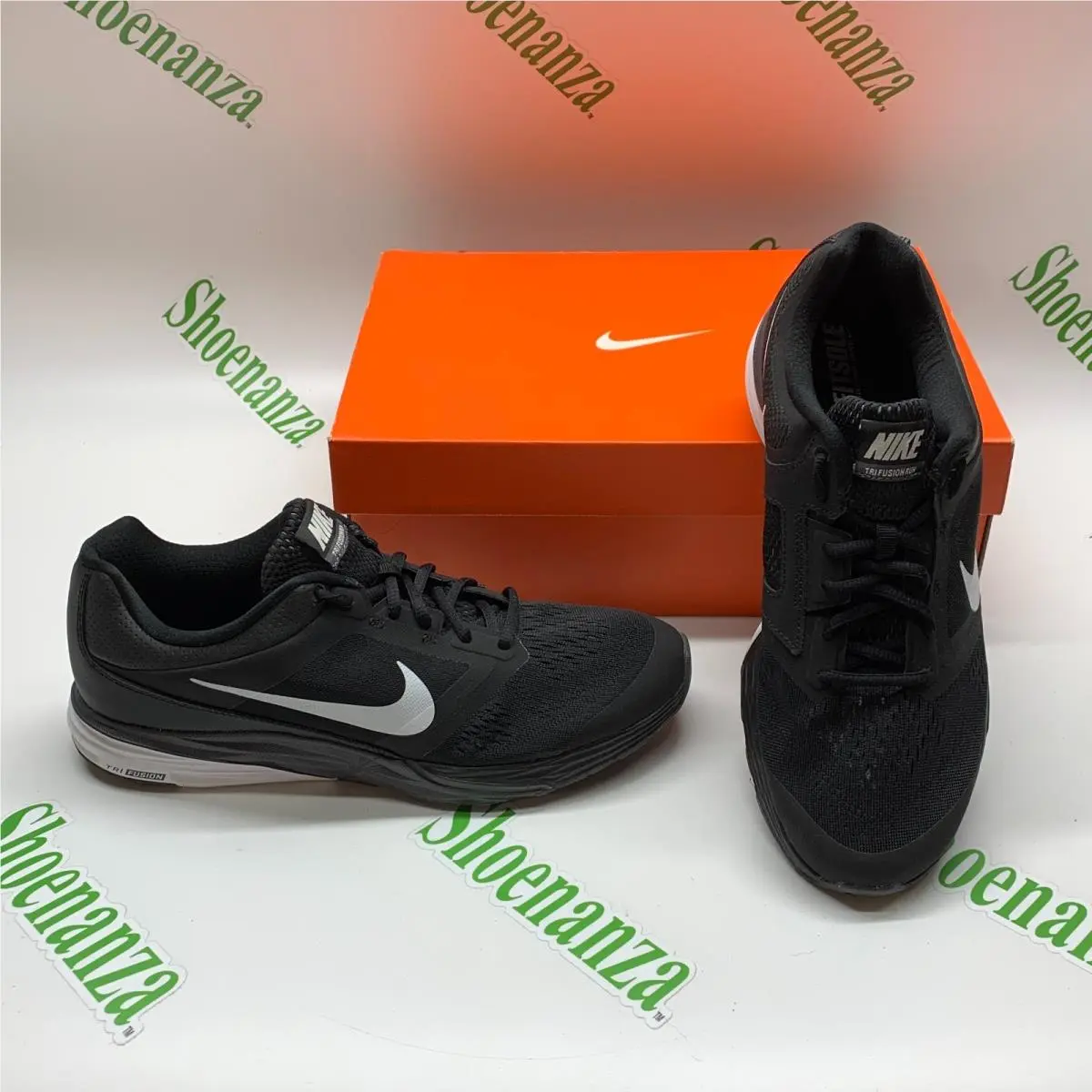 Nike Tri Fusion Run 749170 001 Black White Running Athletic Sneakers Shoe Men 10