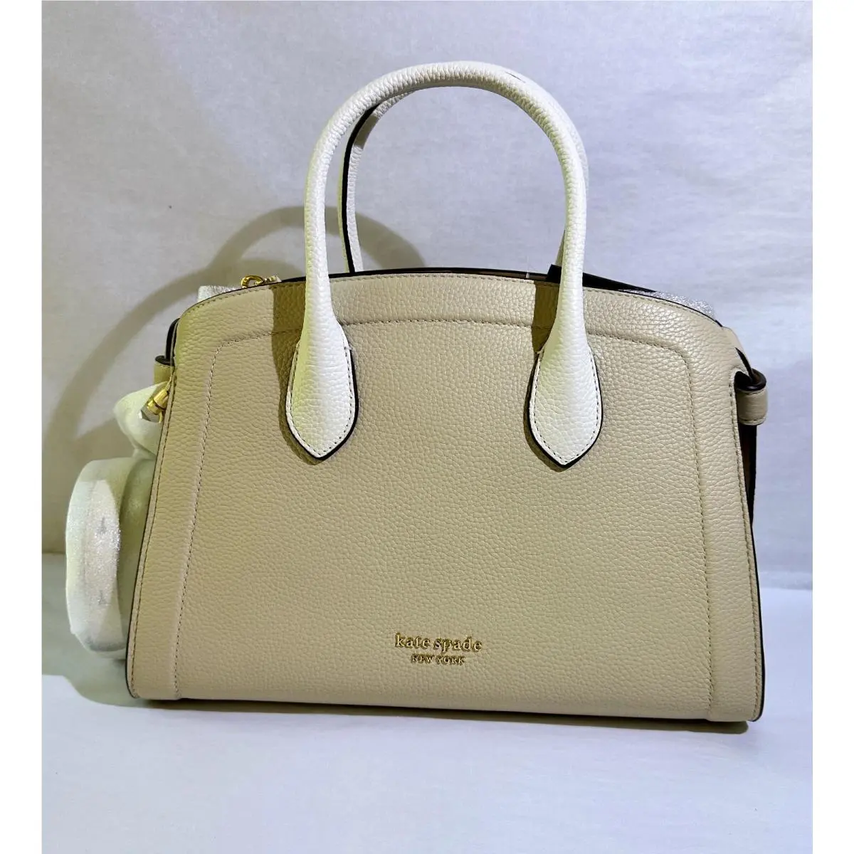 Kate Spade New York Knott Colorblock Pebbled Leather Medium Zip Top Satchel Bag
