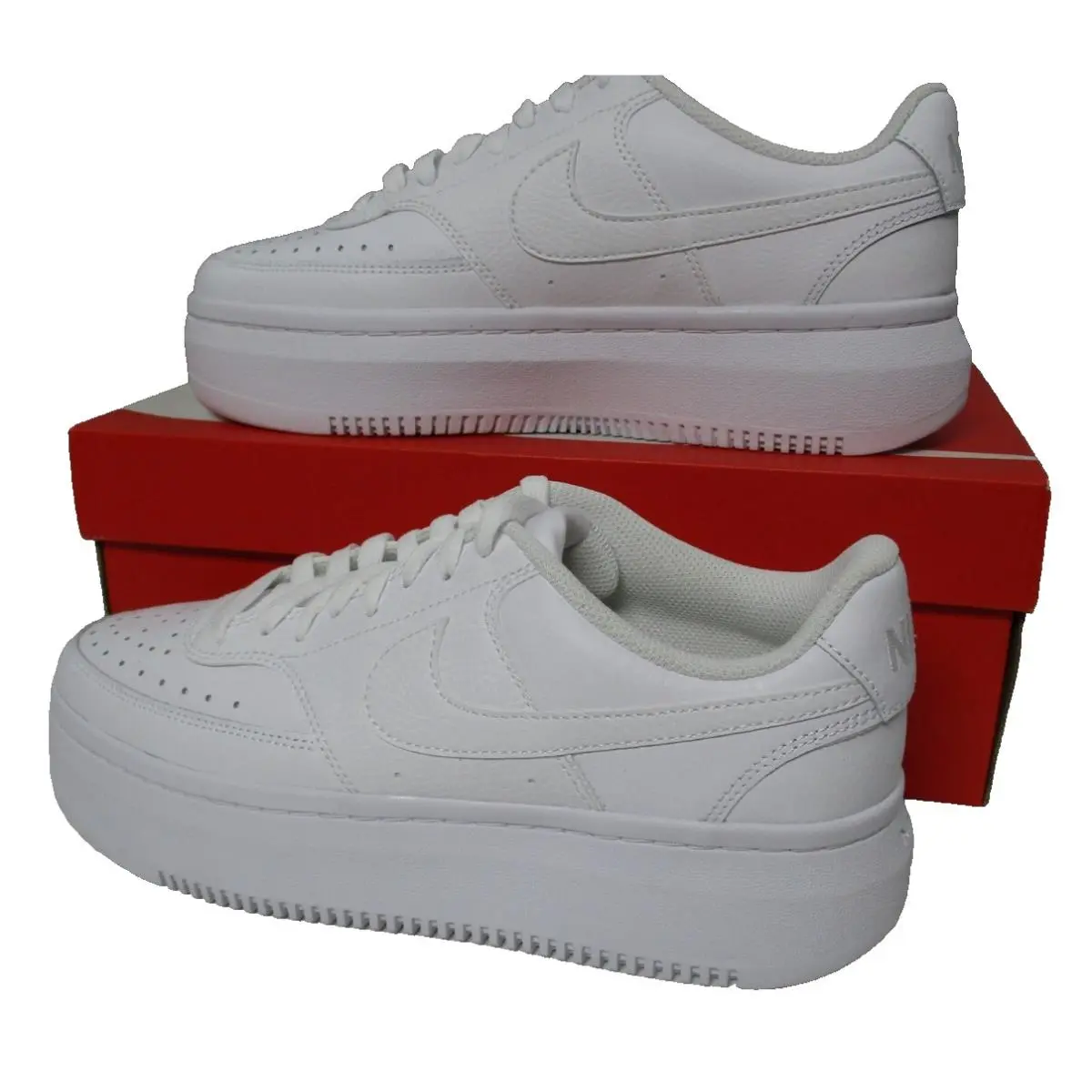 Nike Court Vision Alta Platform White Womens Sz 9.5 Casual Shoes