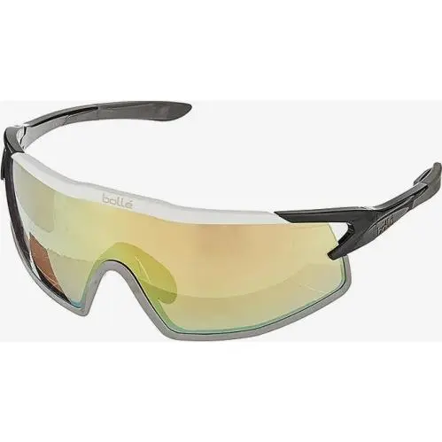 Bolle B-rock Sunglasses 162-14-132 Shy Blk Wht Grey / Brn Gold Mir 12520