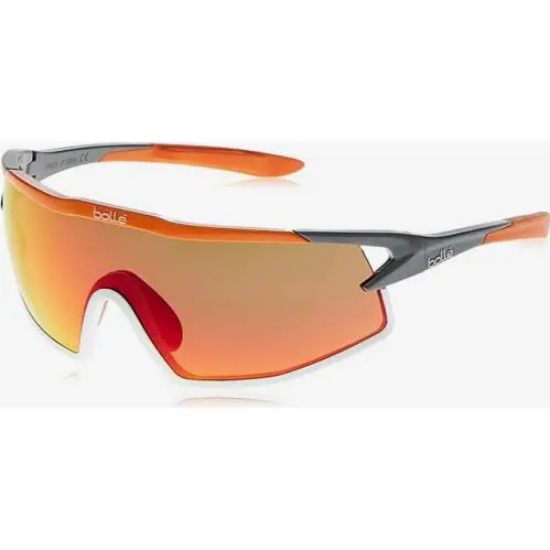 Bolle B-rock Sunglasses 162-14-132 Shy Grey Orange Wht / Red Mir Brn 12519
