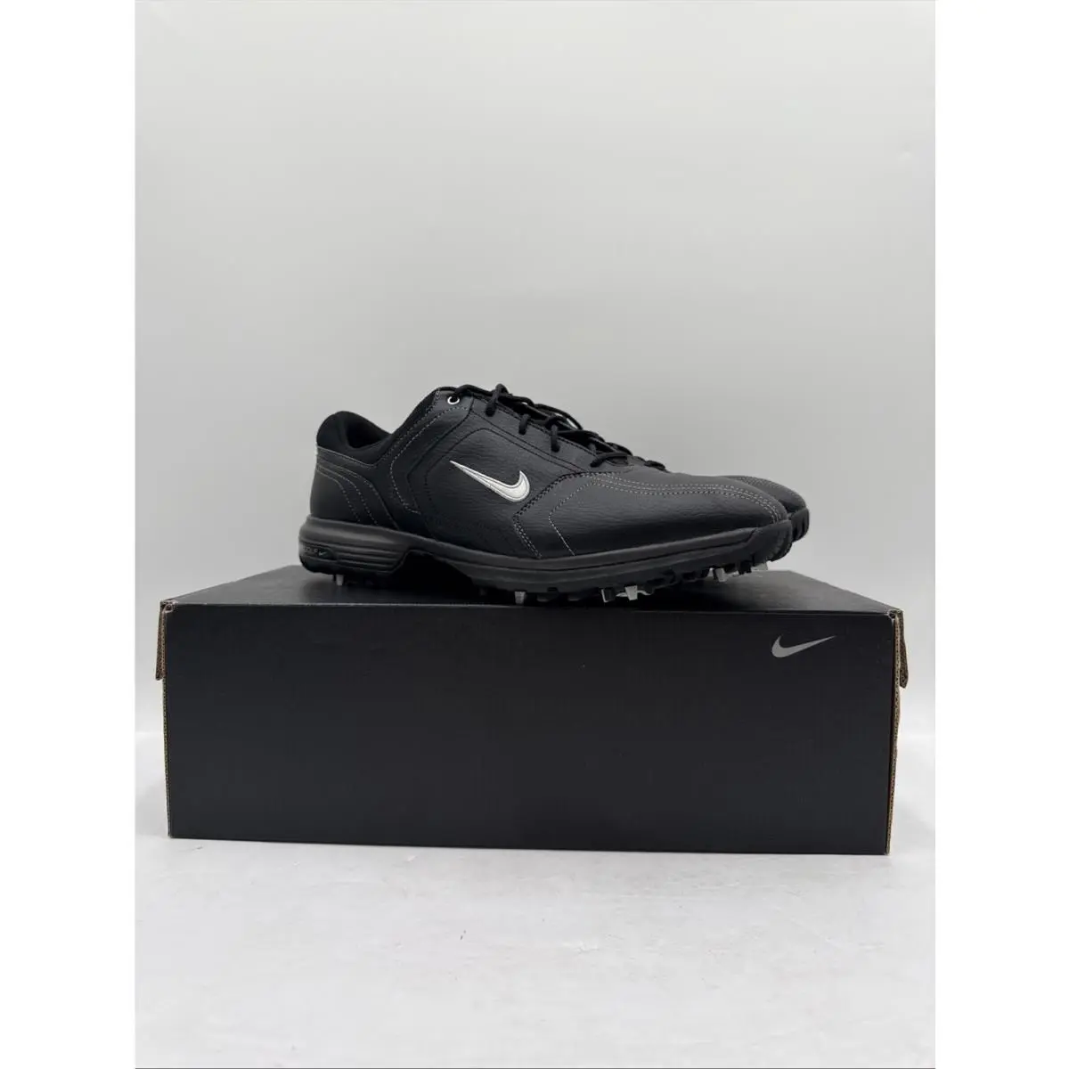 Nike Mens Heritage 336040-001 Black Golf Cleats Spikes Shoes Sz 11.5 W Box