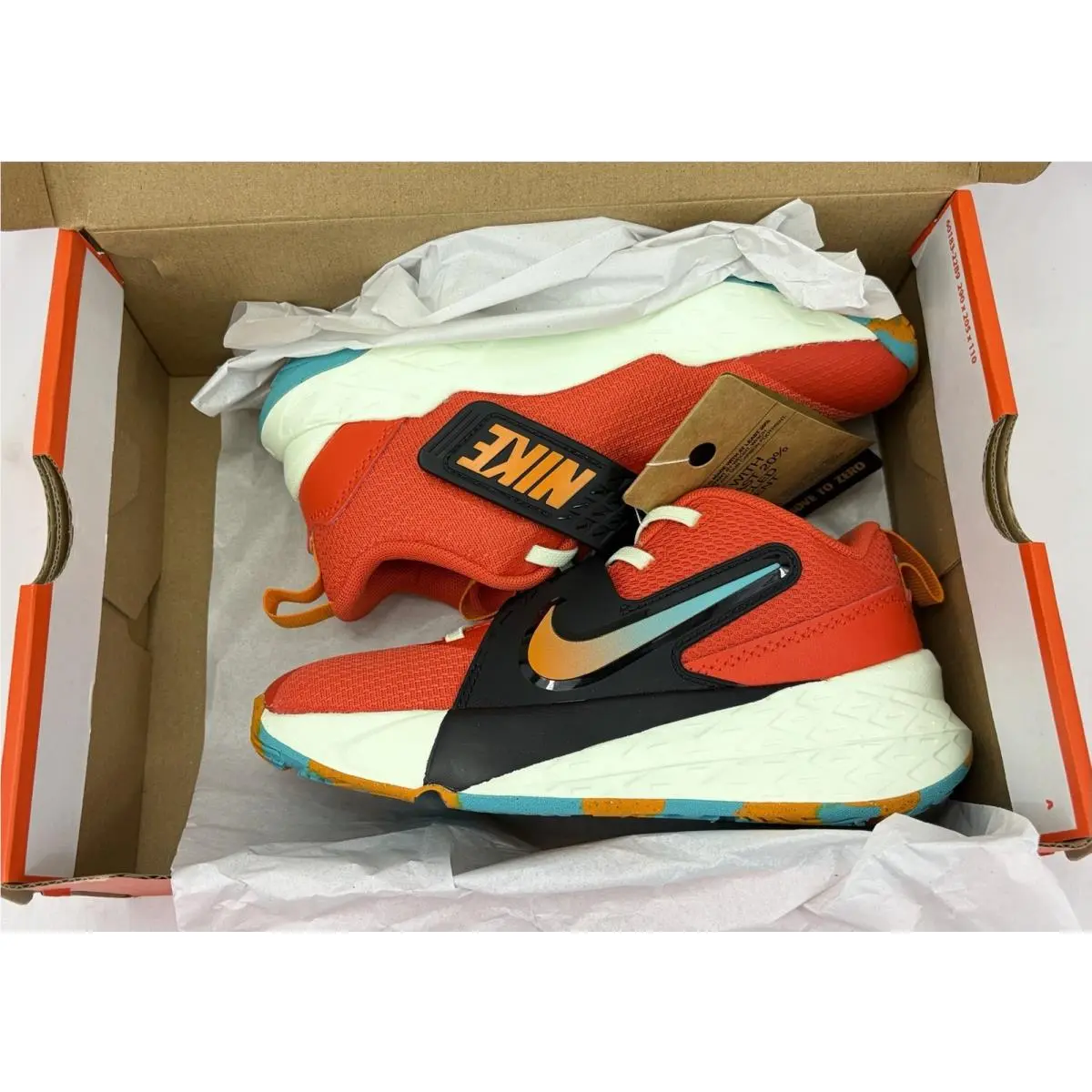 Nike shoes - Nike Team Hustle D 12 (PS) - HF6280 601 - Picante Red/Dusty Cactus/Volt Tint/Orange Peel (UPC: 197863554808) 8