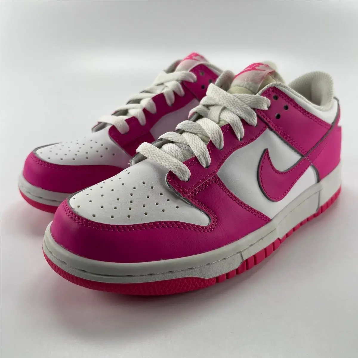 Nike Dunk Low GS Active Fuchsia White Pink Sneakers FJ0704-100 Size 5Y