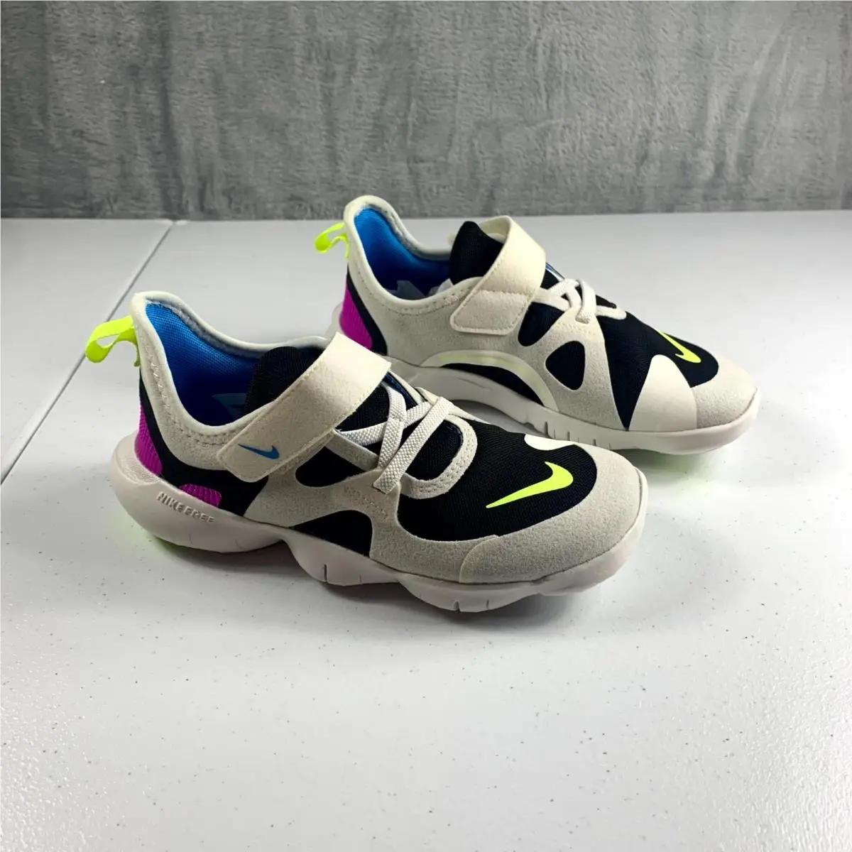 Nike Free Rn 5.0 AR4144-100 Sneakers Youth 1 Multicolor Swoosh Athletic Shoes