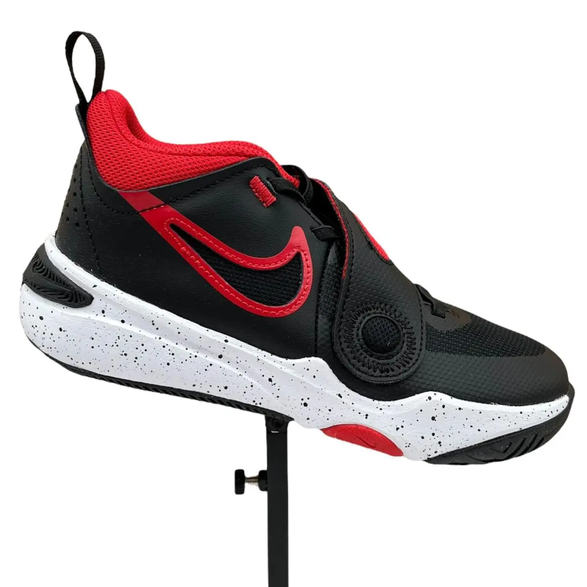 Nike Team Hustle Youth Boys Slip-on Athletic Sneakers 3Y Black-red Lightweight
