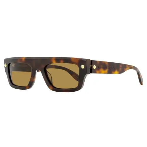 Alexander Mcqueen Flat Top Rectangular Sunglasses AM0427S 002 Havana 52mm