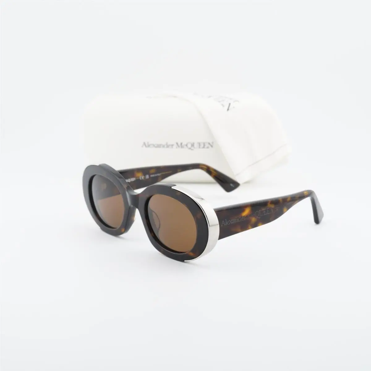 Alexander Mcqueen AM0445S 002 Havana/brown 51-23-140 Sunglasses