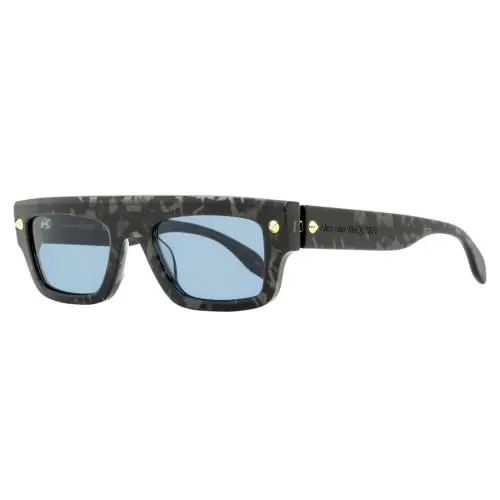 Alexander Mcqueen Flat Top Rectangular Sunglasses AM0427S 003 Gray Havana 52mm