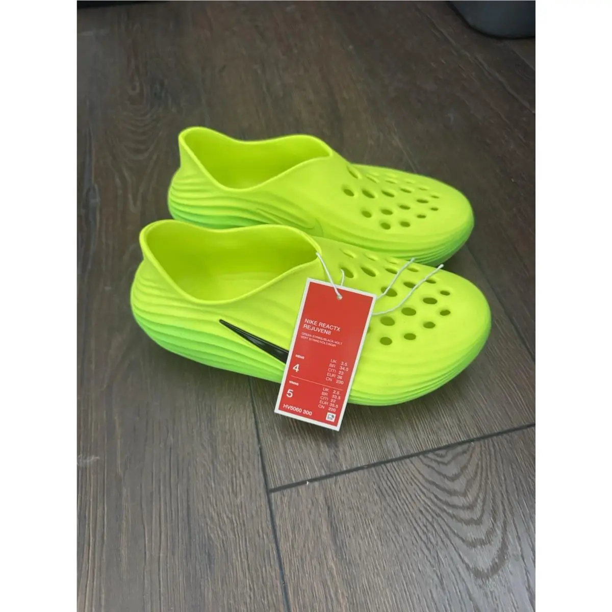 Nike Reactx Rejuven8 GS Green Strike Black Volt IF1746-300 Size 4Y / 5.5W Grinch
