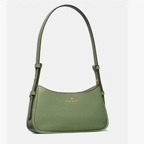 Kate Spade Juliette Small Shoulder Bag Army Green Pebbled Leather KM545