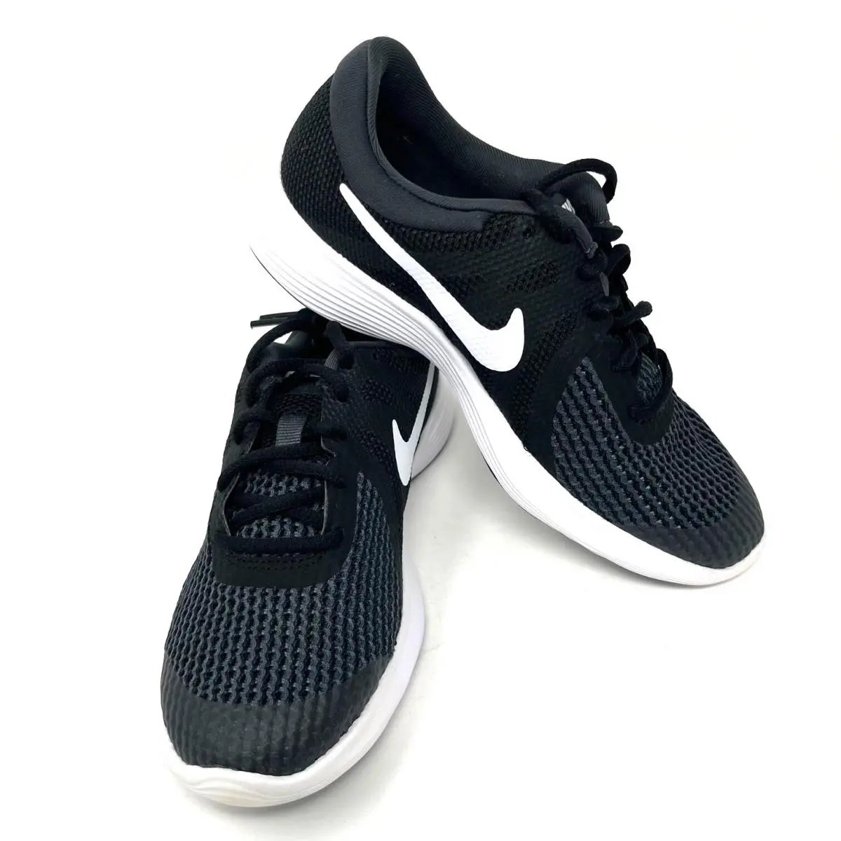 Nike Kids Revolution 4 GS Running Shoes 943309 006 Black/white Size 4.5Y