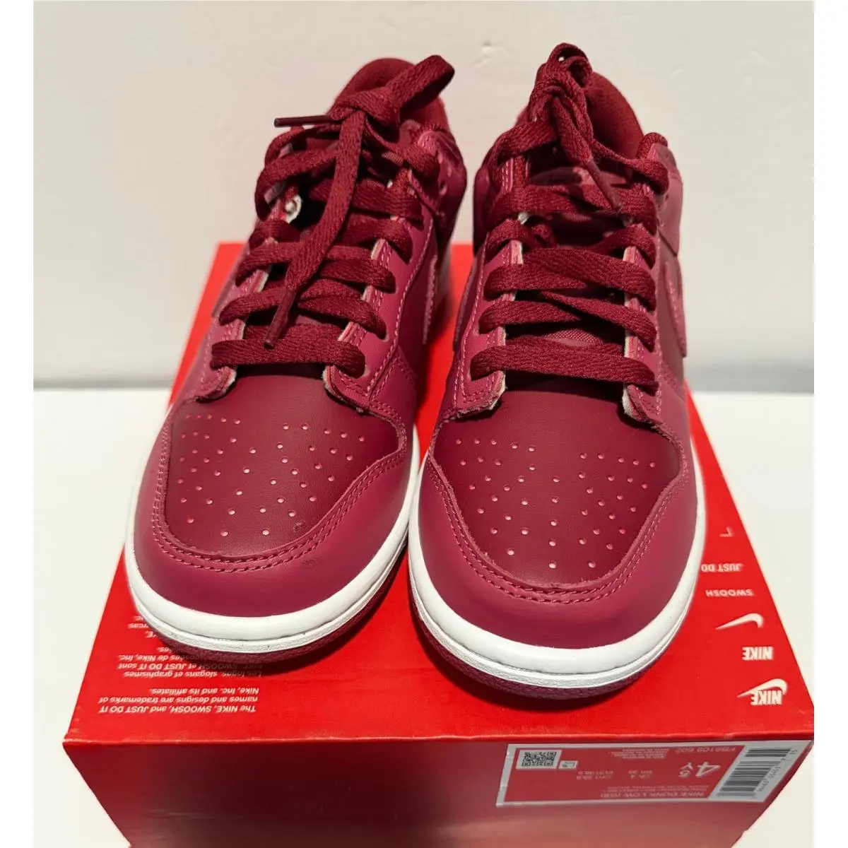Nike Dunk Low GS Team Red Sweet Beet FB9109-602 Boys Size 4.5Y Kids Sneakers
