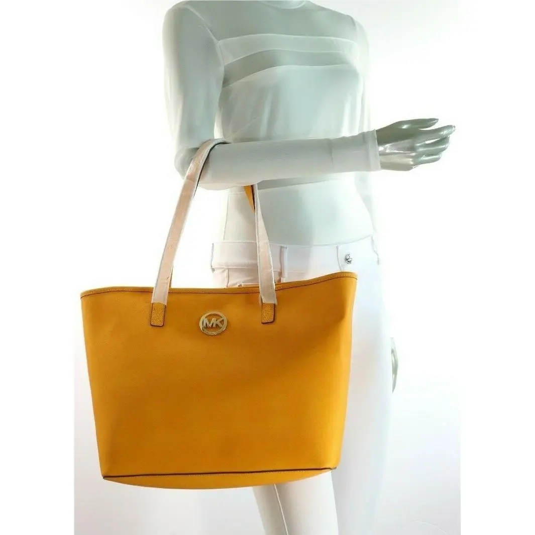 Michael Kors  bag  - Michael Kors Jet Set Travel - 35S3GTVT2T - Vintage Yellow Magnetic Snap Closure, Lining: Beige, Exterior: Vintage Yellow