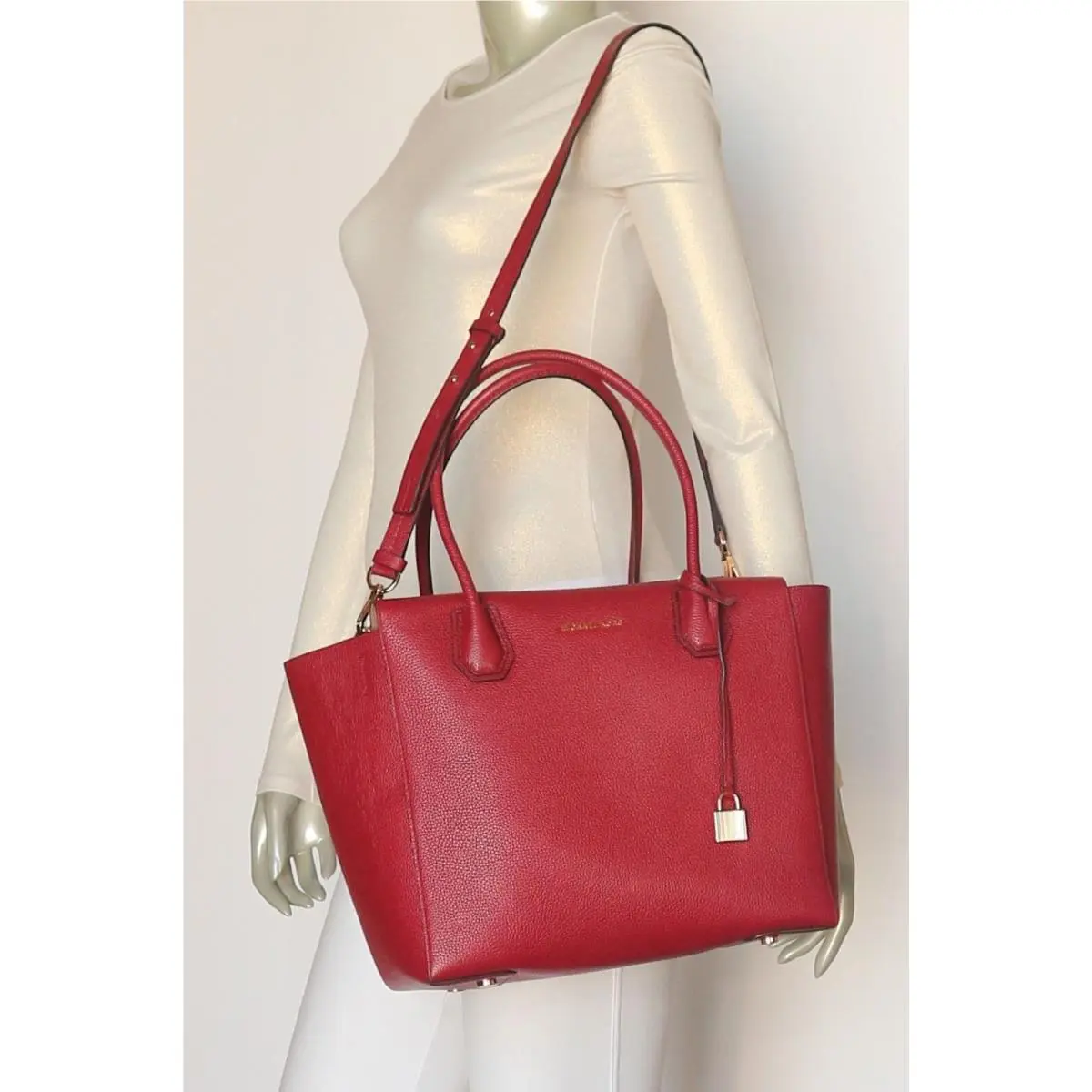 Mercer Large Satchel Leather Tote in Cinder Cherry Black Cherry by Michael Kors
