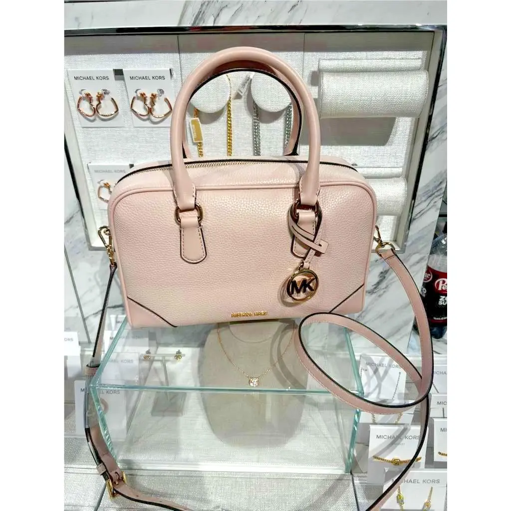Thompson Women Medium Grained Leather Duffle Satchel Bag Handbag MK POWDER BLUSH by Michael Kors